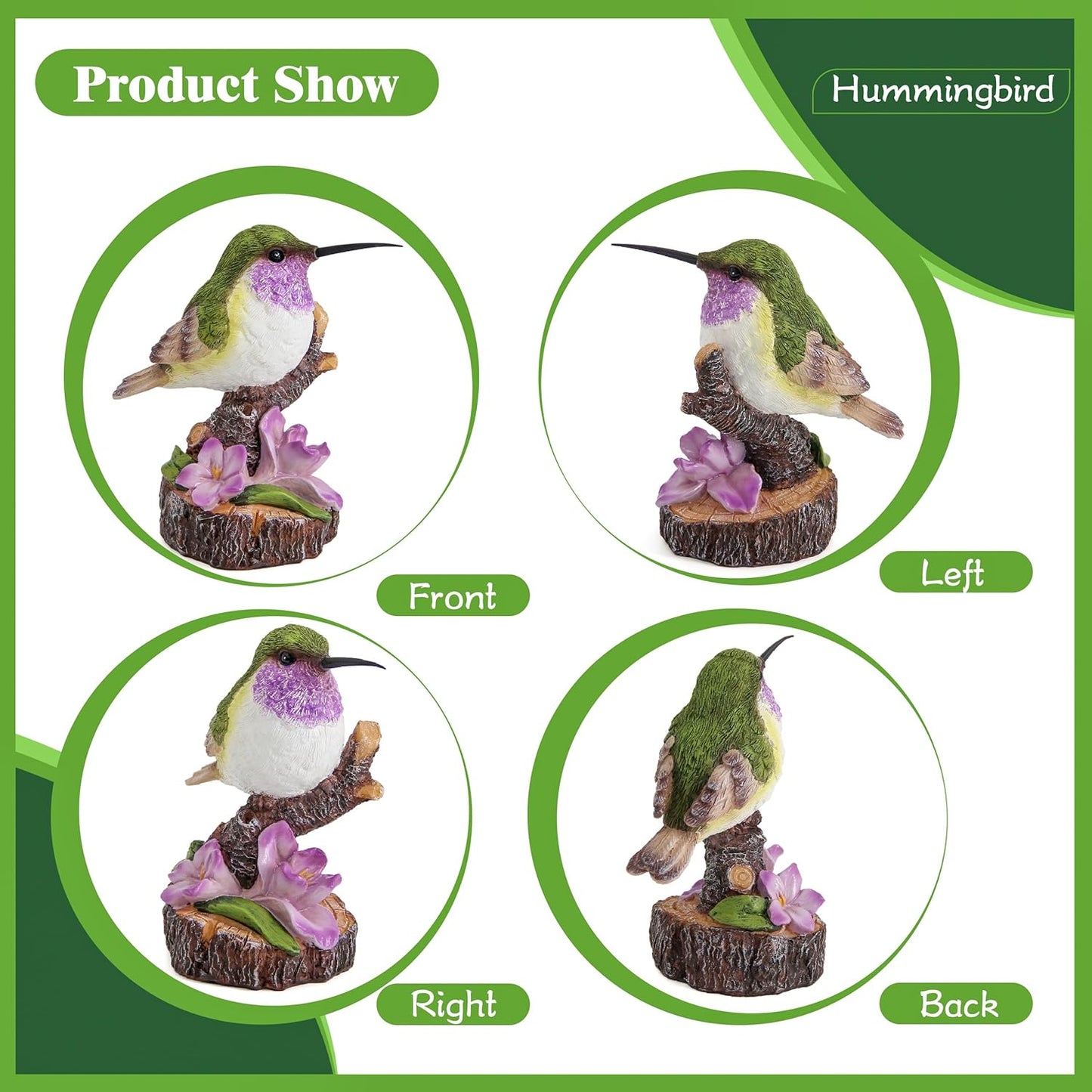 Hummingbird Garden Statues Decor for Outdoor Backyard Yard Porch Patio