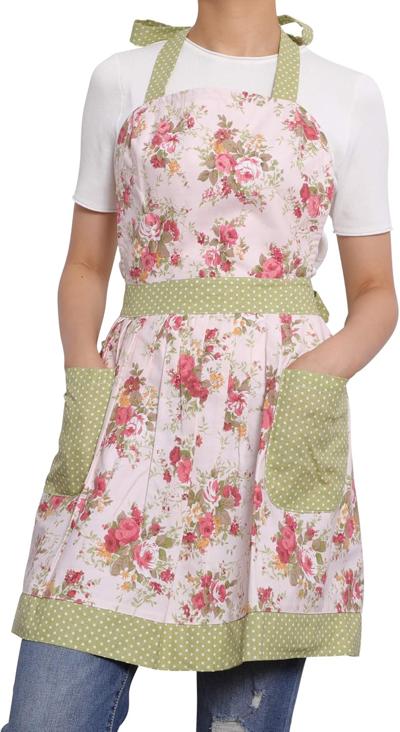 NEOVIVA Kitchen Aprons for Women with Pockets,Cooking Aprons for Women