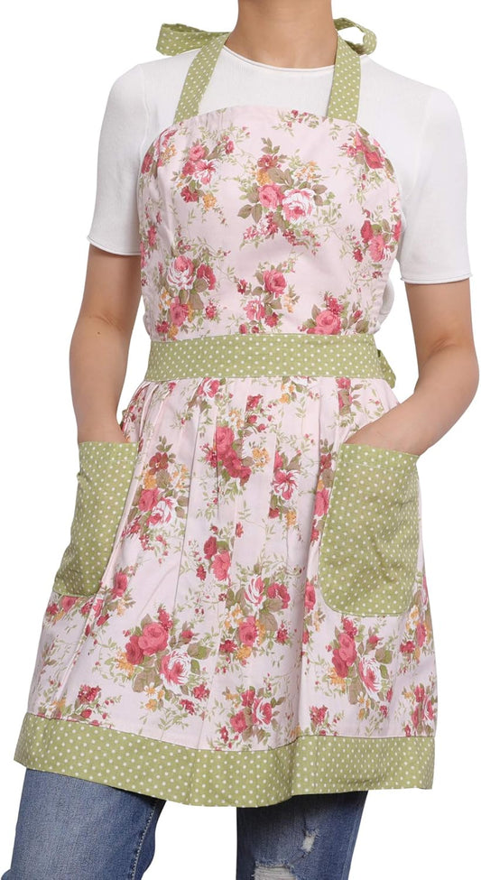 NEOVIVA Kitchen Aprons for Women with Pockets,Cooking Aprons for Women
