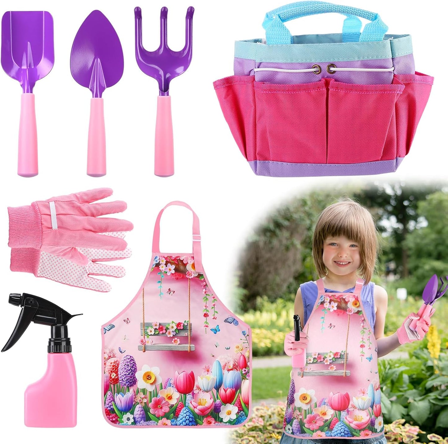 Kids Gardening Tool Set - Garden Tools for Kids with Shovel Trowel Rak