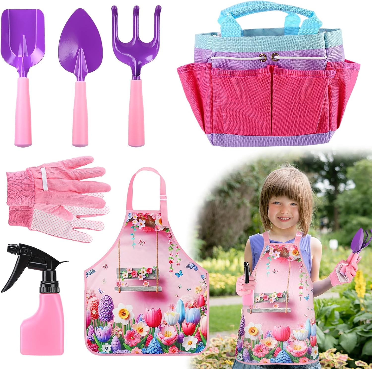 Kids Gardening Tool Set - Garden Tools for Kids with Shovel Trowel Rak