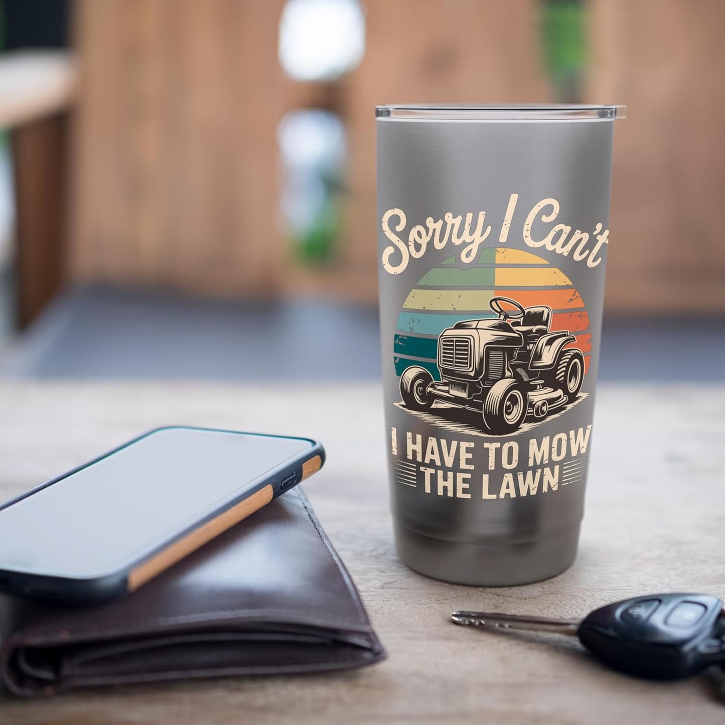 Sorry I Cant I Have To Mow The Lawn Stainless Steel Insulated Tumbler