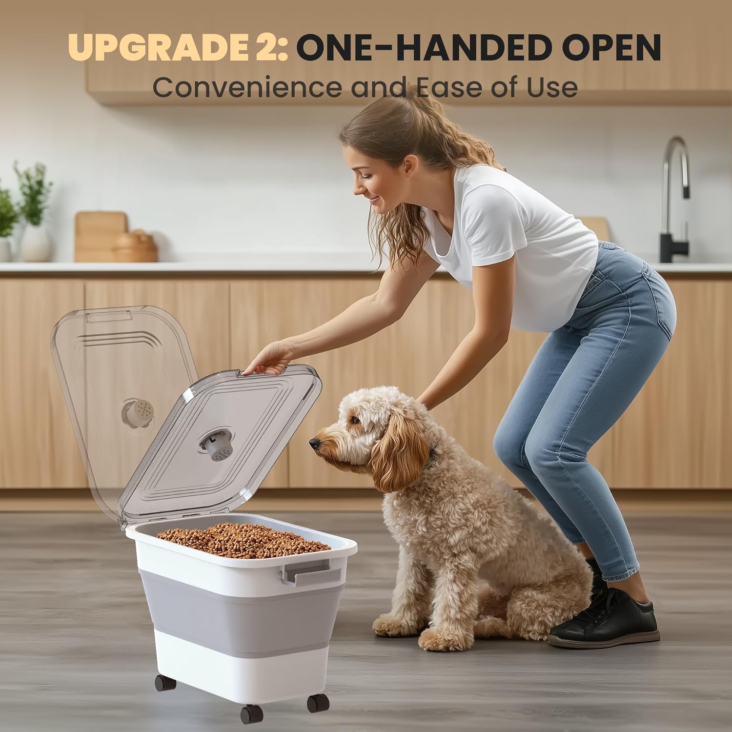 20-23 Lbs Dog Food Storage Container, Collapsible Dog Food Container w