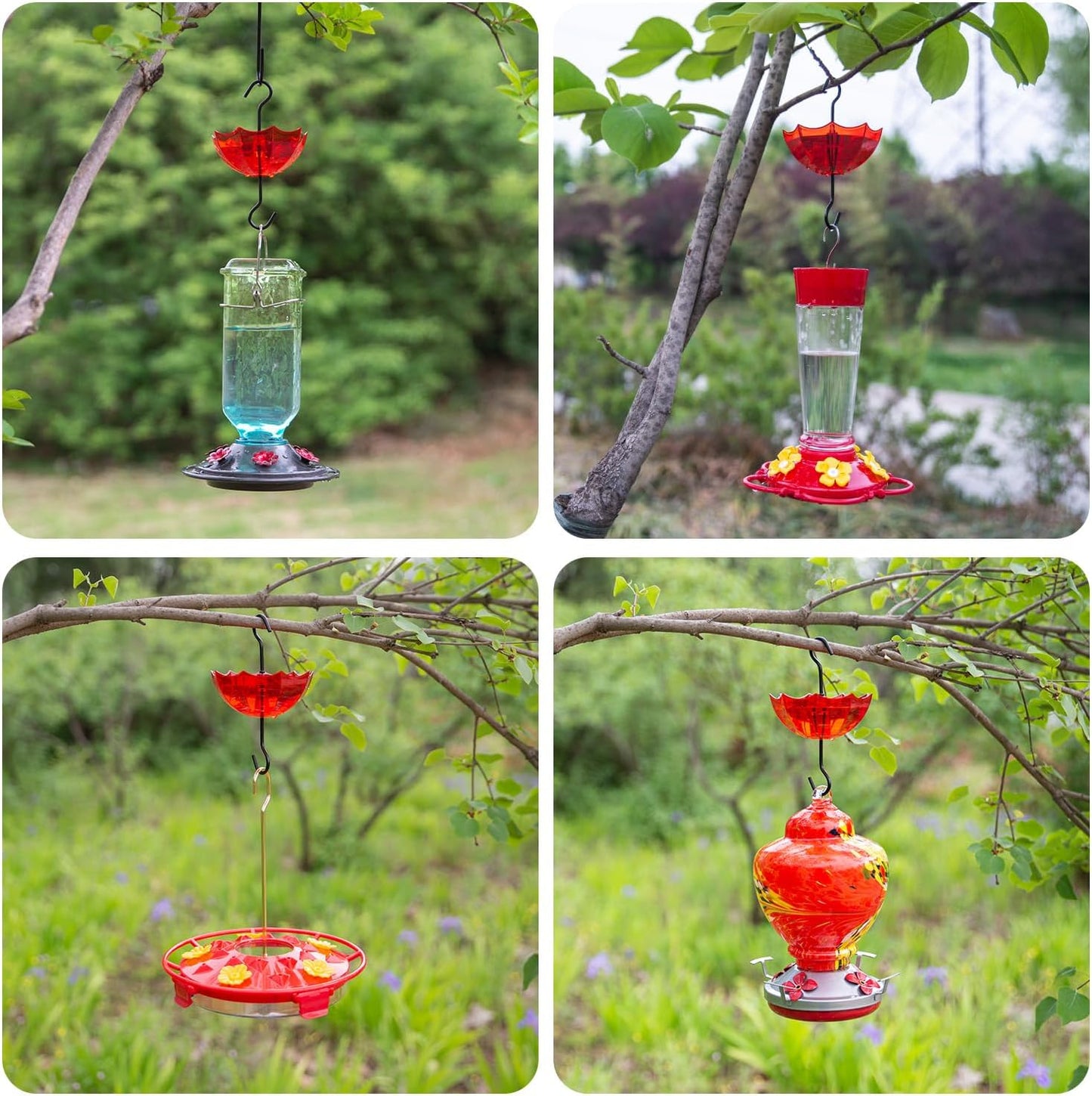 Ant Moat for Hummingbird Feeders and Oriole Feeders, 5 OZ x 2 Pack Red Umbrella Hanger Ant Guard with Large Capacity and Hooks