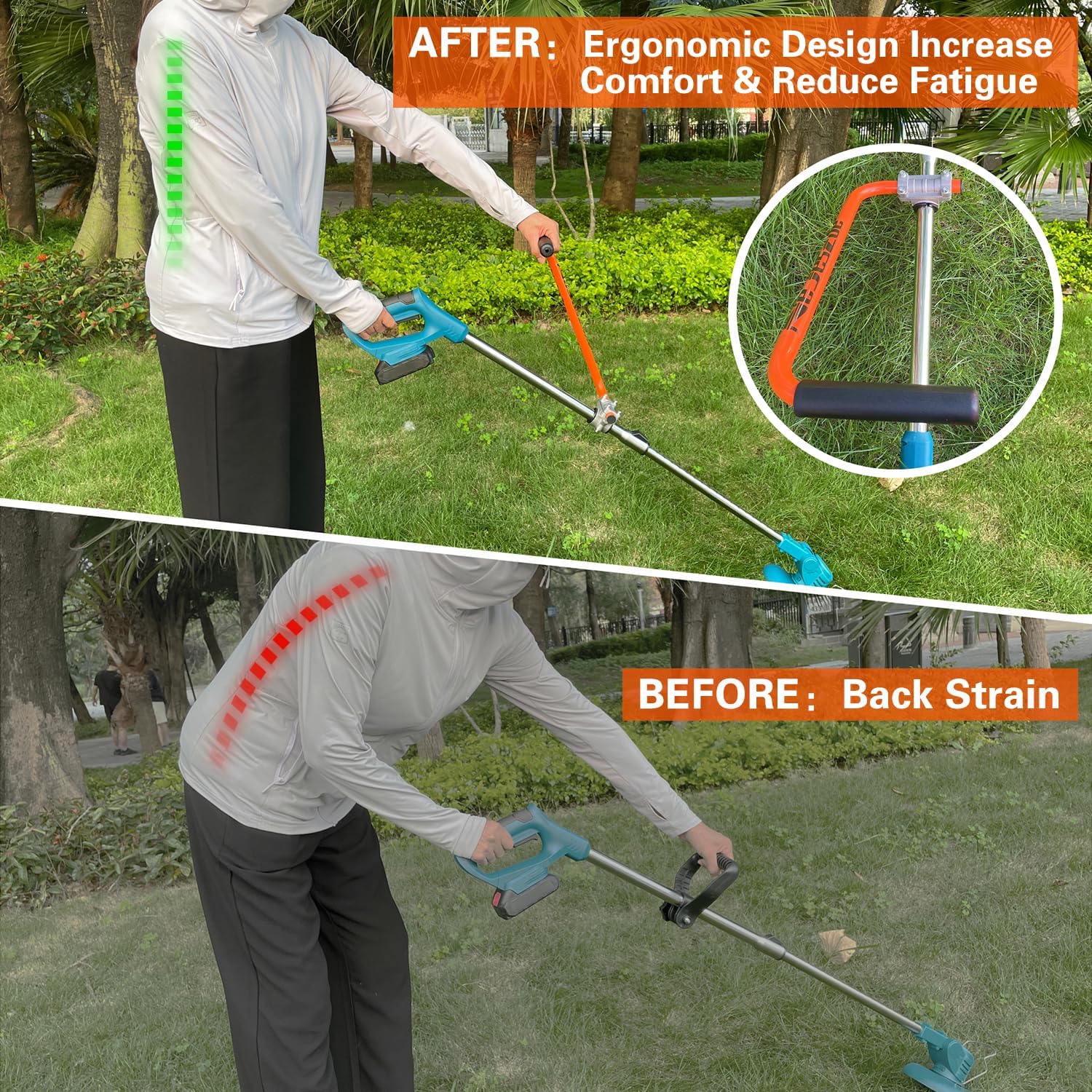 Ergonomic Trimmer Grip for Weed Wackers Extension Handle, String Trimm