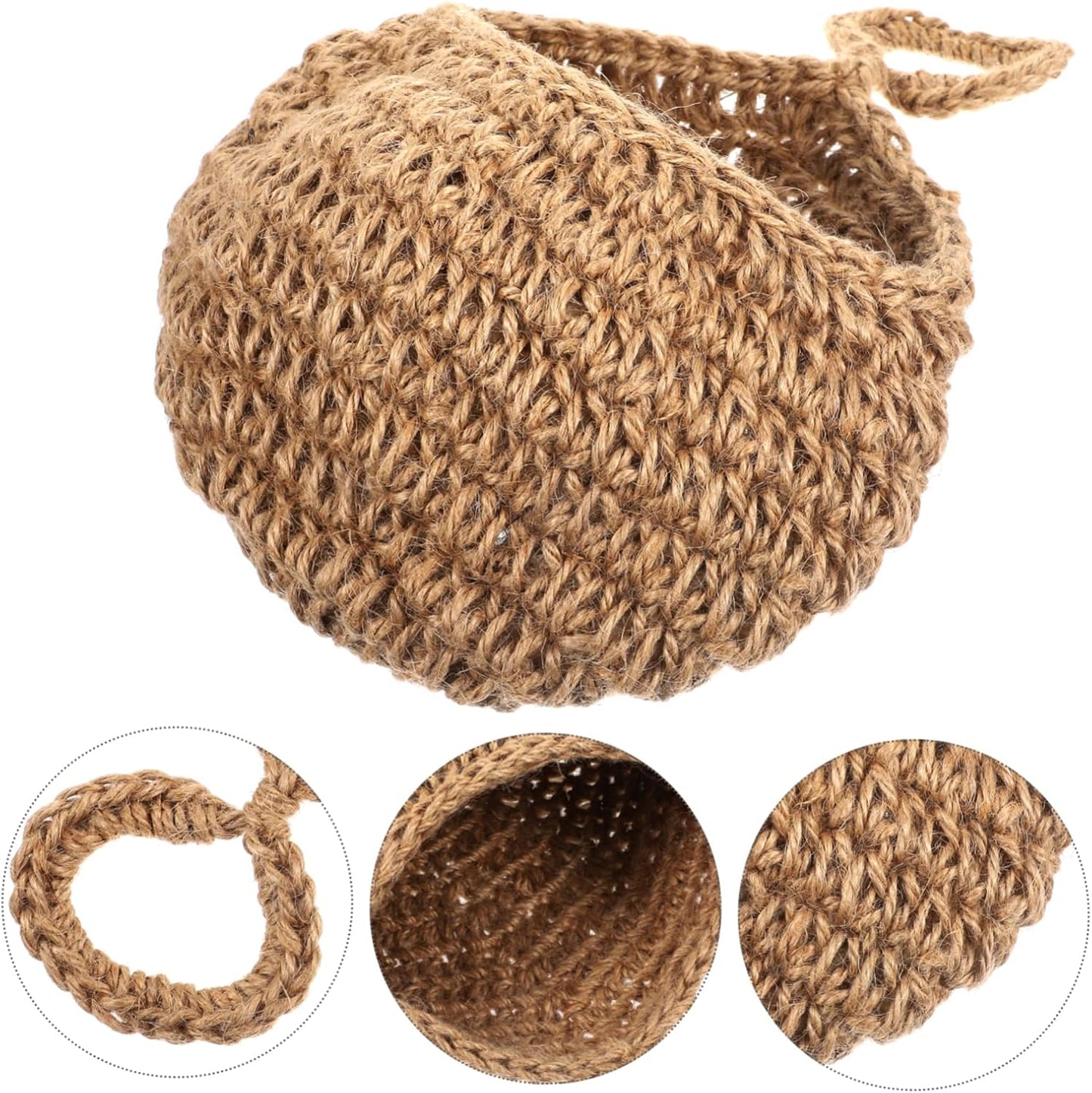 BESTOYARD Jute Hanging Basket for Wall Storage Teardrop Woven Planter 