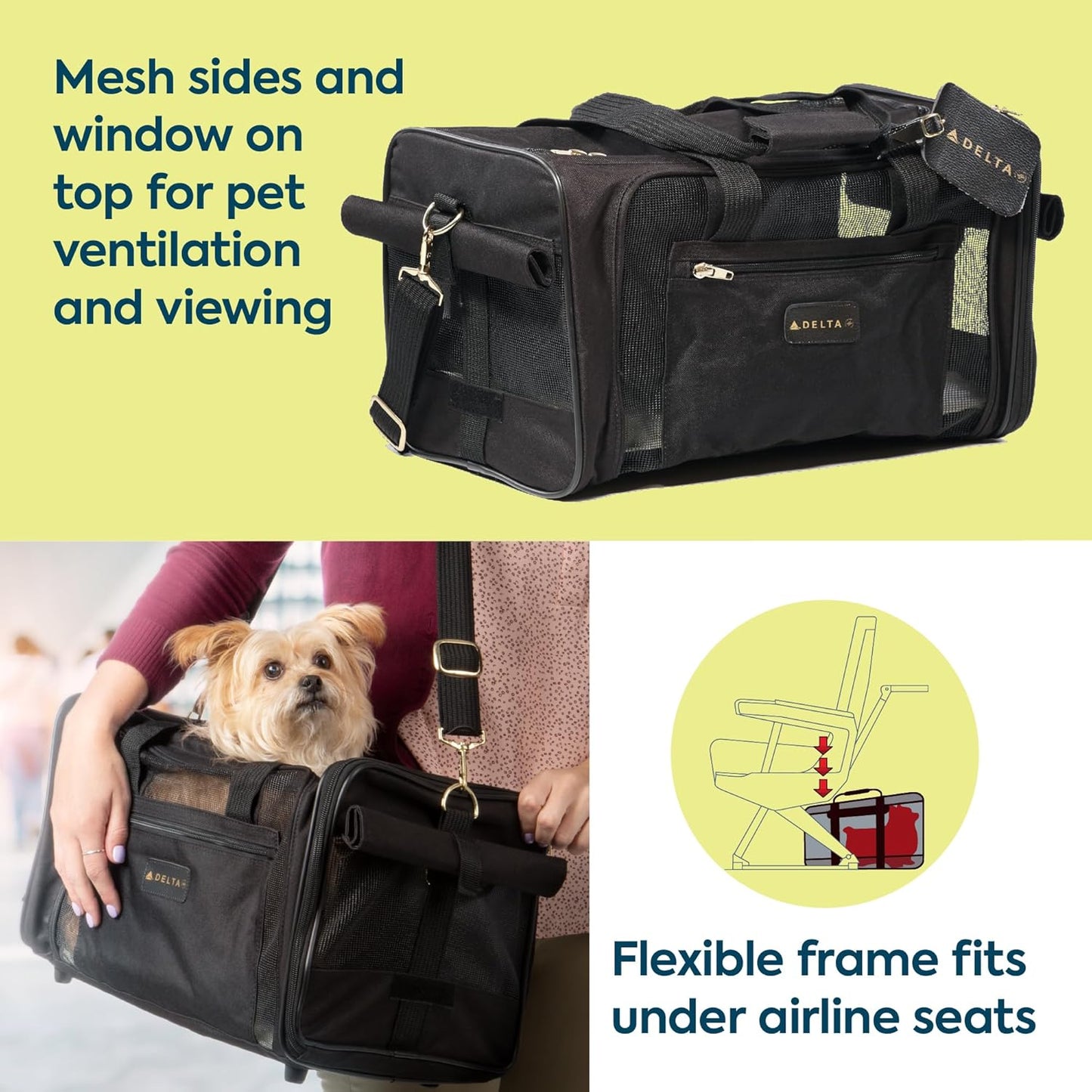 Sherpa Delta Airlines Travel Pet Carrier, Airline Approved & Guarantee