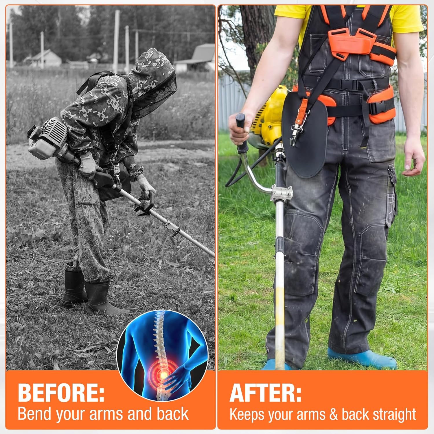 Trimmer Shoulder Strap Padded Universal Adjustable, String Trimmer Har