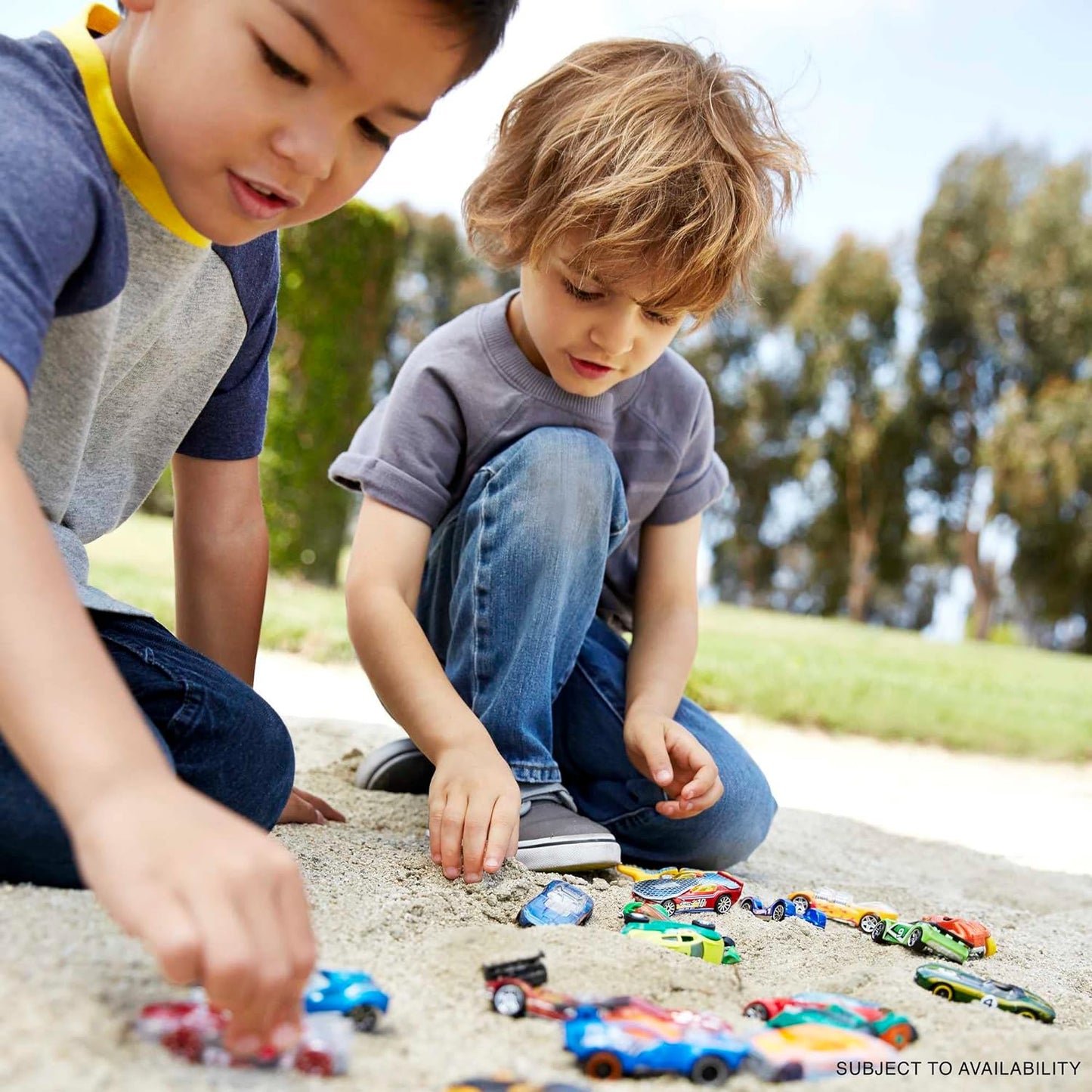 Hot Wheels Set of 10 1:64 Scale Toy Trucks and Cars for Kids and Colle