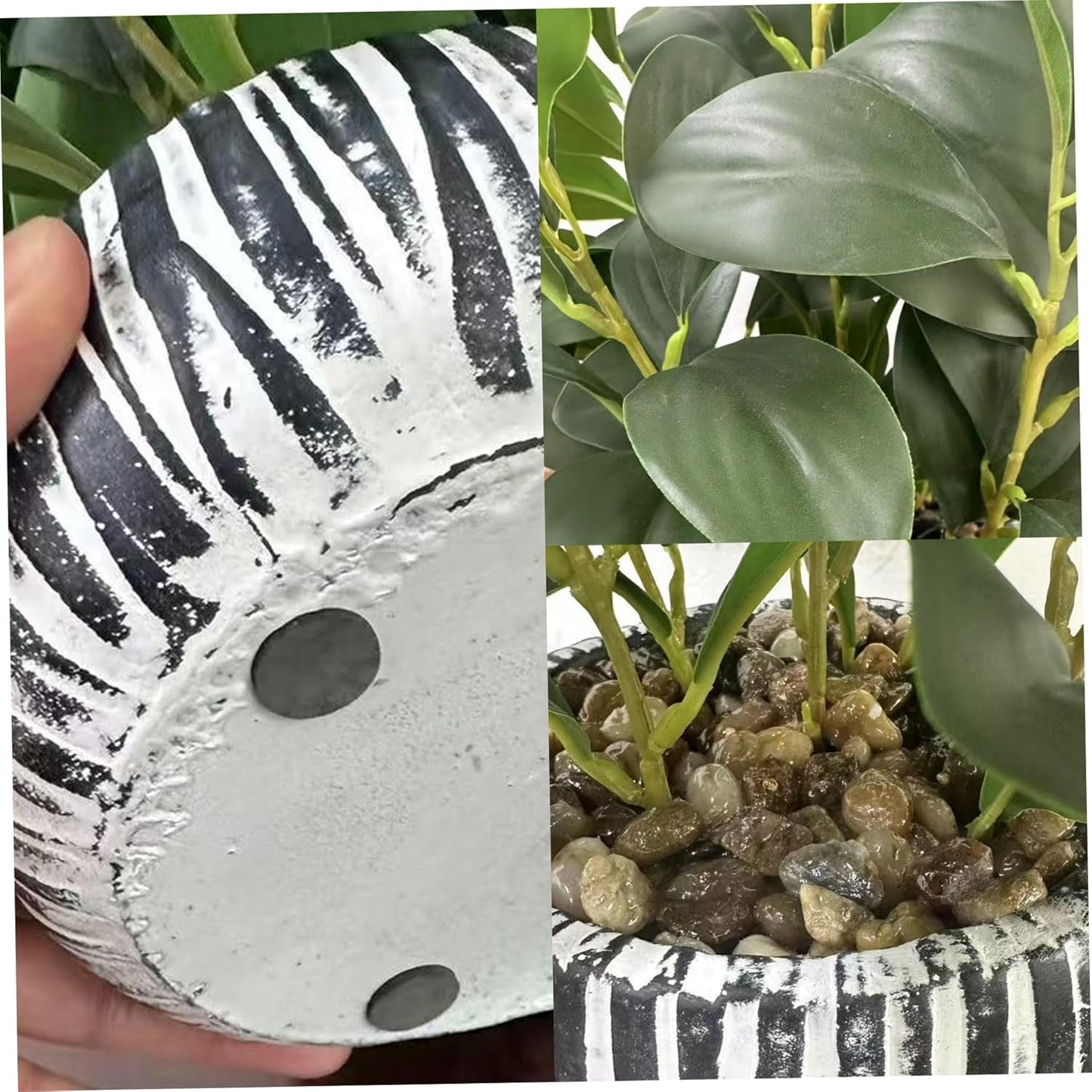 Small Artificial Plants in Pots Realistic Faux Green Vine Plant in Cement Planter for Indoor Home Desk Decor Office Bedroom Bathroom Artificial Plants Indoor, Faux, Small