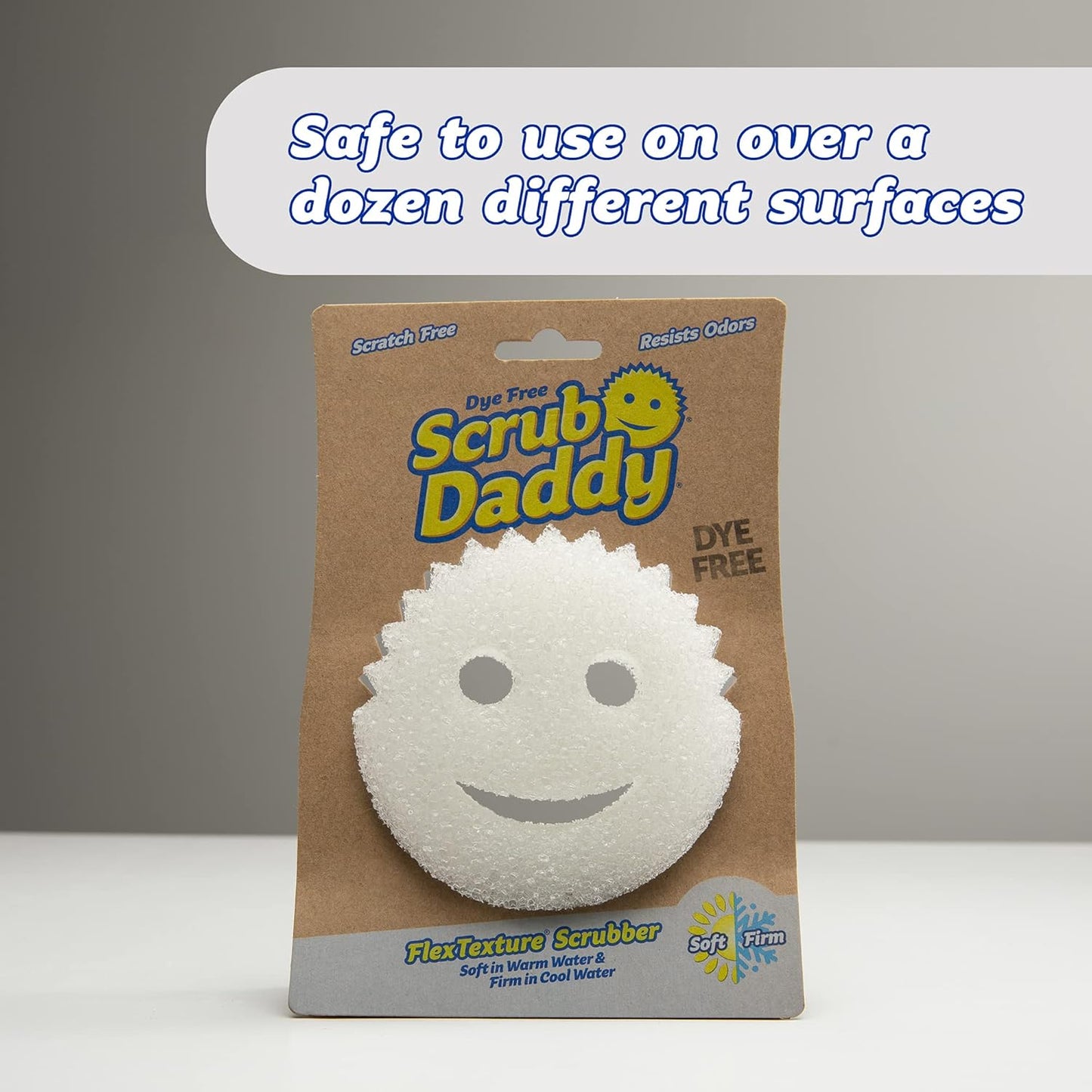 Scrub Daddy Sponge - Dye Free - Scratch-Free Scrubber for Dishes and H