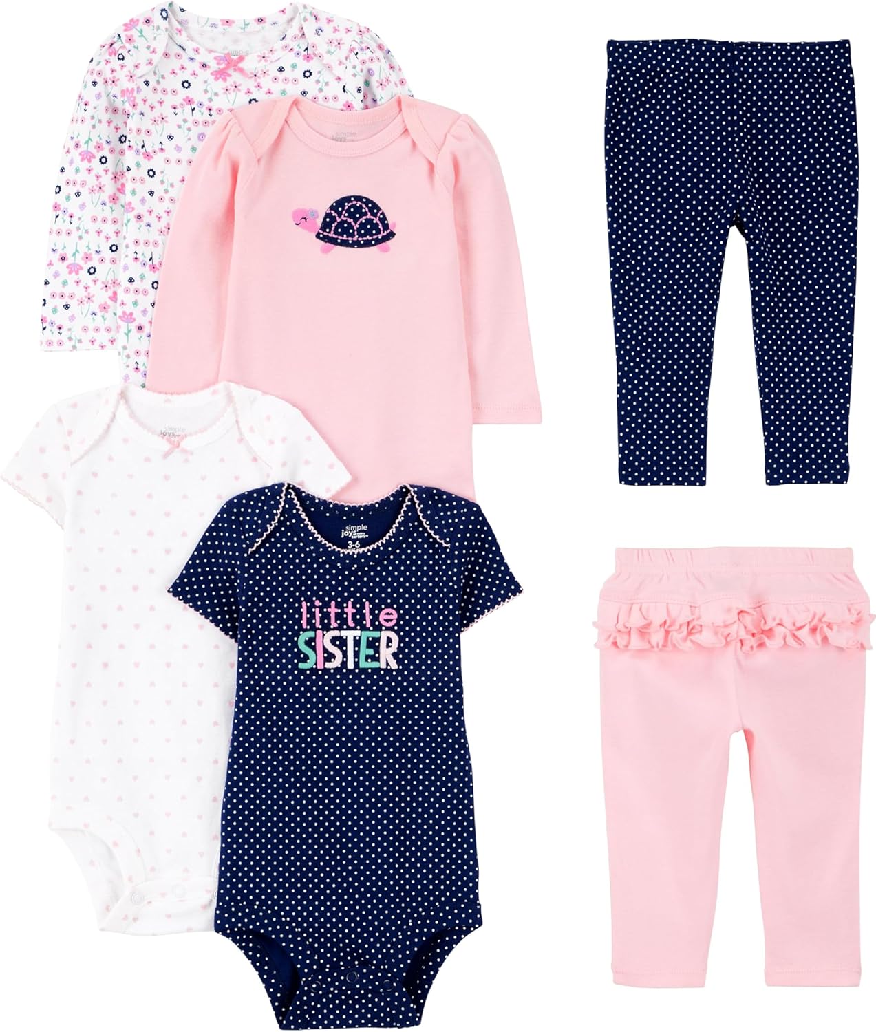 Simple Joys by Carter's baby-girls 6-piece Bodysuits (Short and Long S