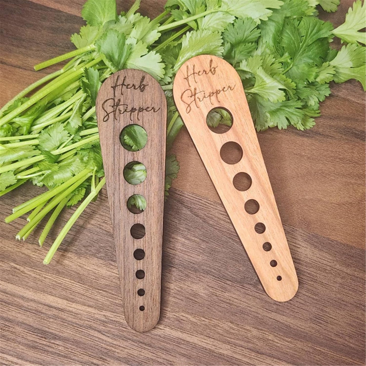 2 Pcs Herb Stripper Tool Professional Wooden Leaf Stripper Tool for Ho