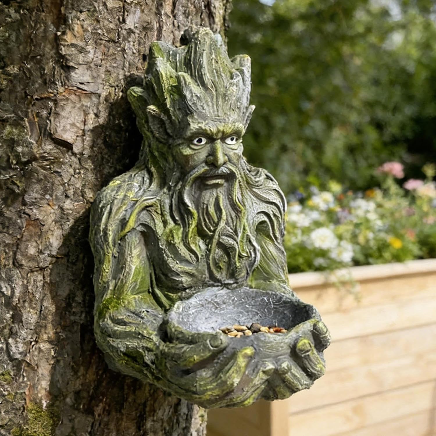 Sparrow Station - Winged Animal Feeder for Gazing | Weather-Proof Ston