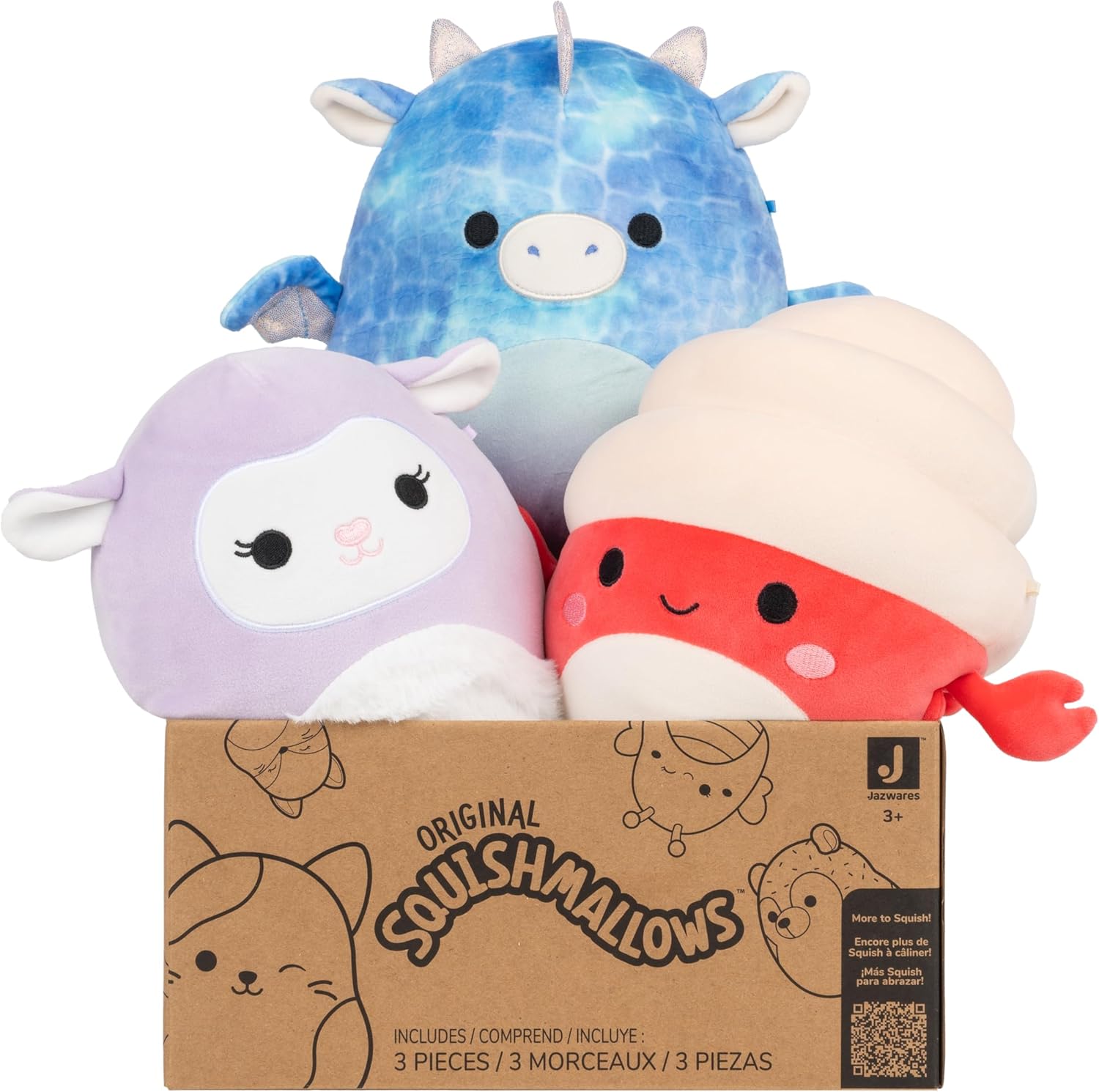 Squishmallows Original Mystery 3-Pack (8-Inch) – Official Jazwares Plu
