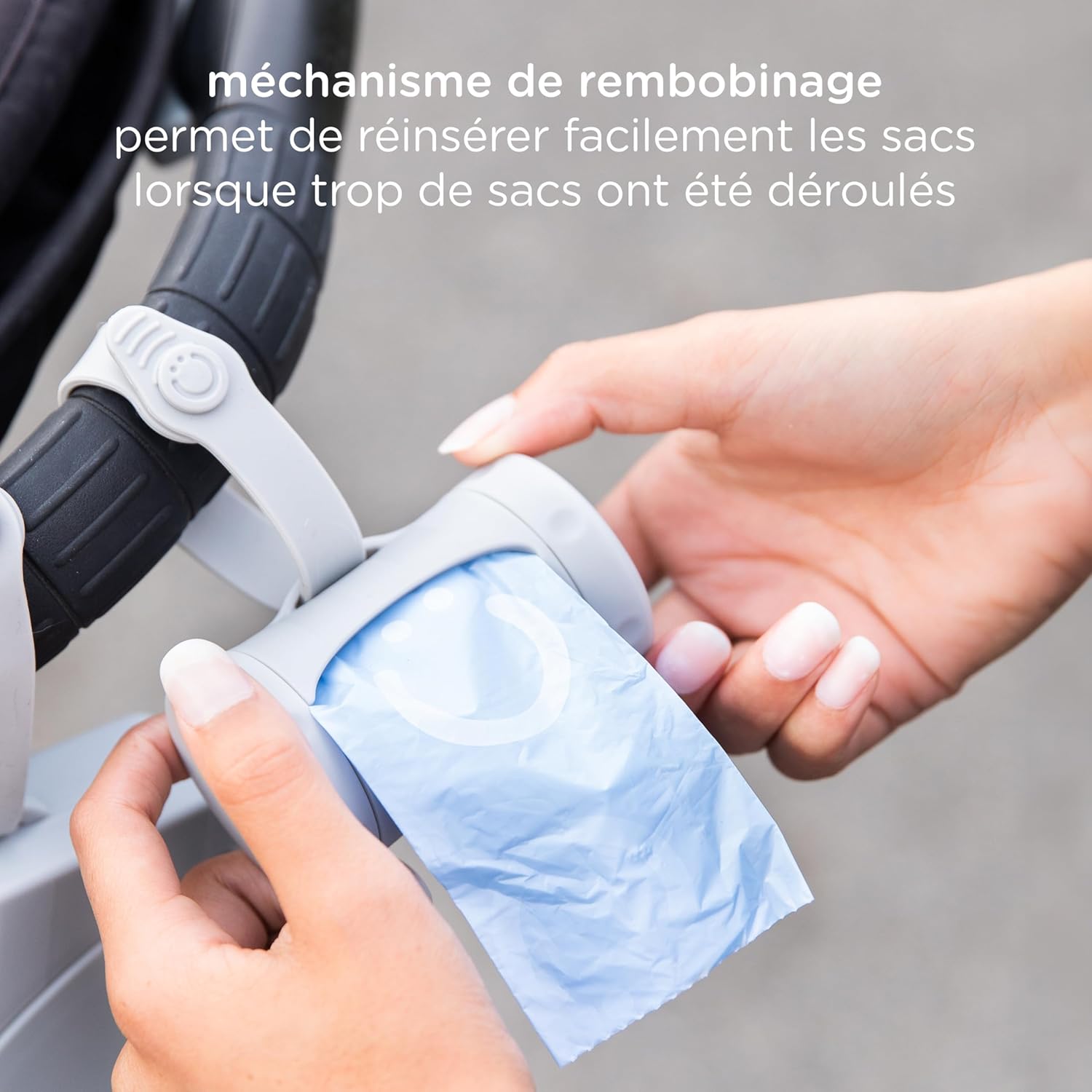 Ubbi Retractable On the Go Bag Dispenser for Travel, Diaper Bag Access
