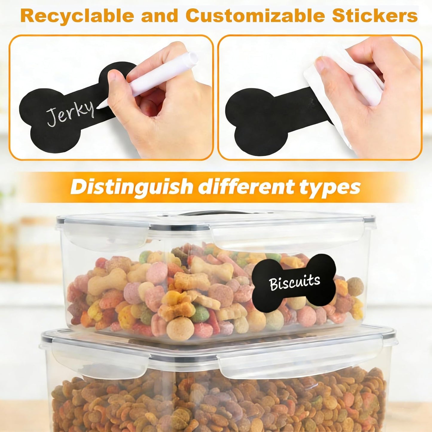 Airtight Pet Food Storage Container Set,10 Lbs/11.6 Qt Combined Dog Food Treats Container with Handle,Portable Dog Cat Bird Food Bin,Ideal for Camping,Hiking,Picnic-BPA Free