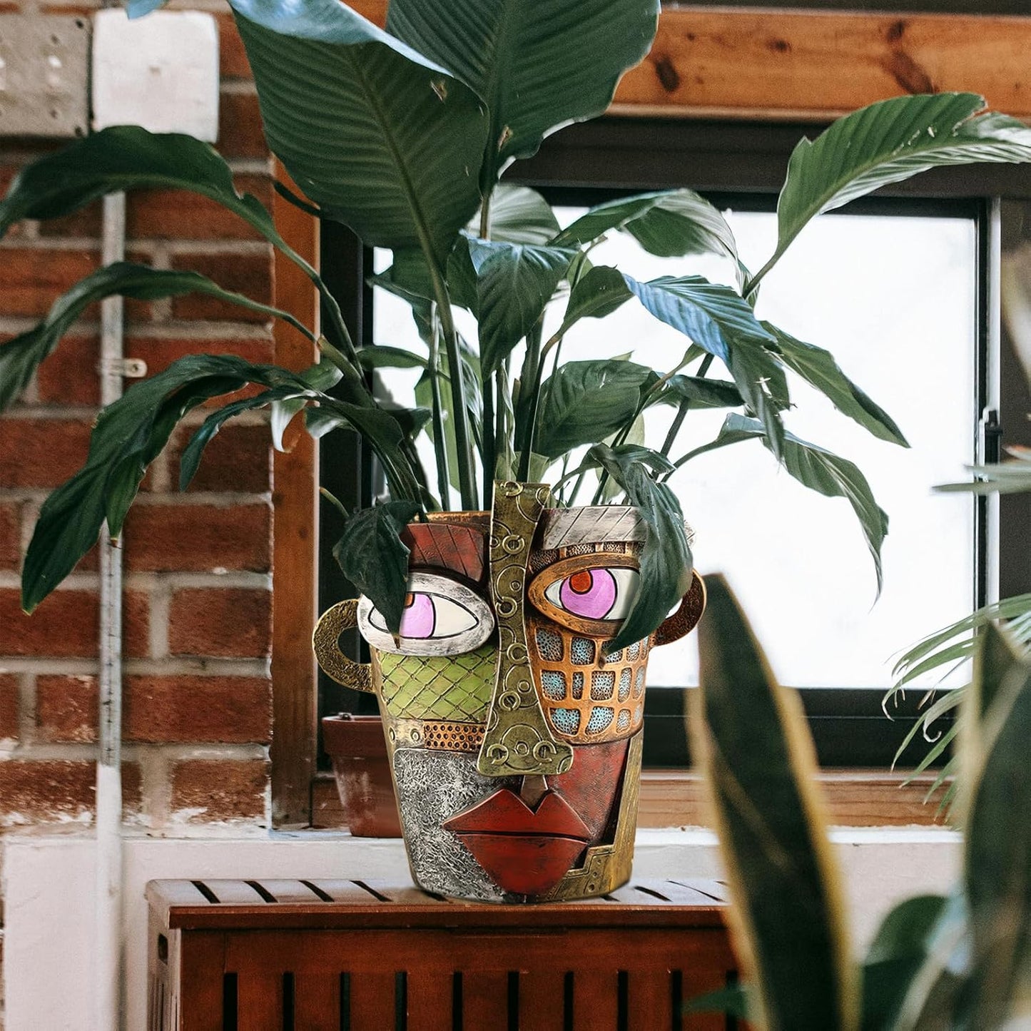 Abstract Face Planters Pots Head,Unique Head Planter for Indoor Plants