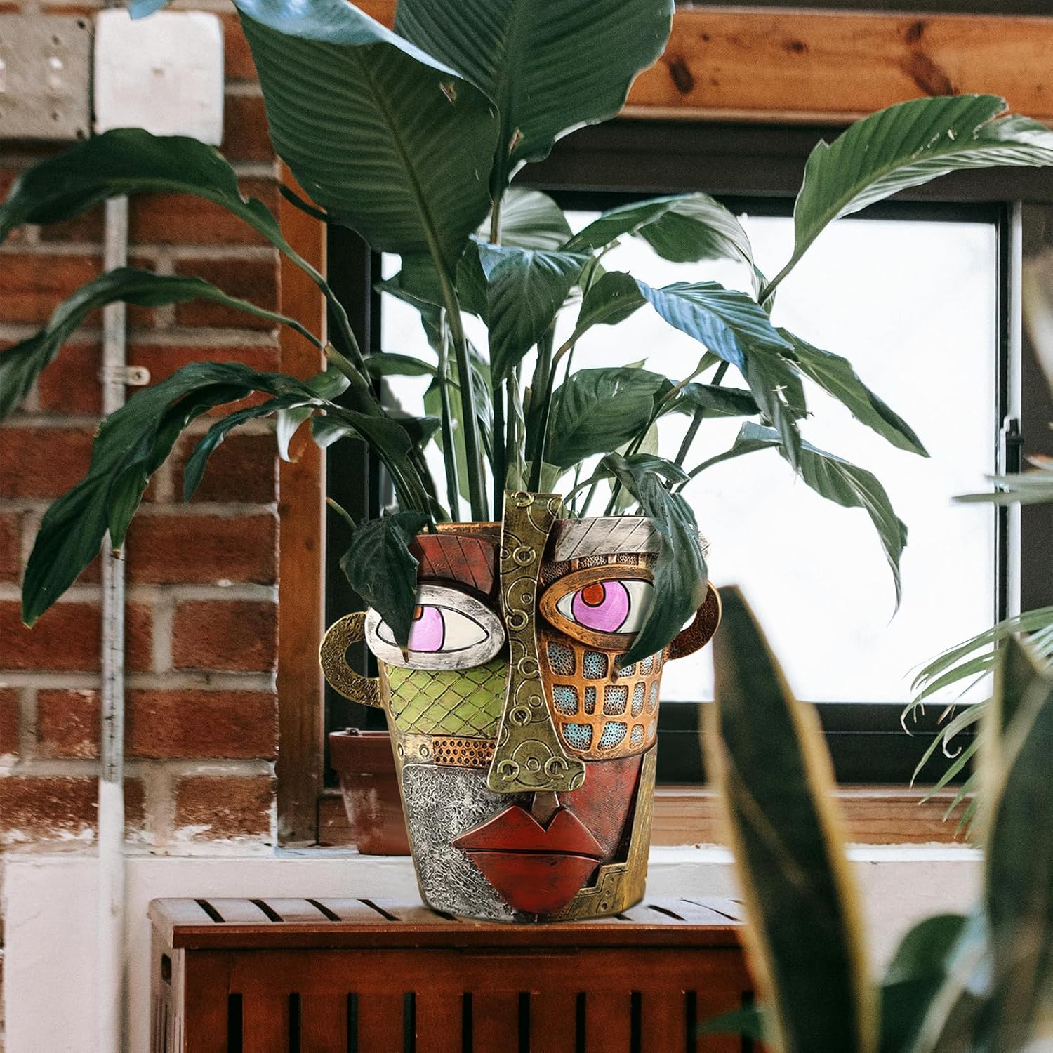 Abstract Face Planters Pots Head,Unique Head Planter for Indoor Plants