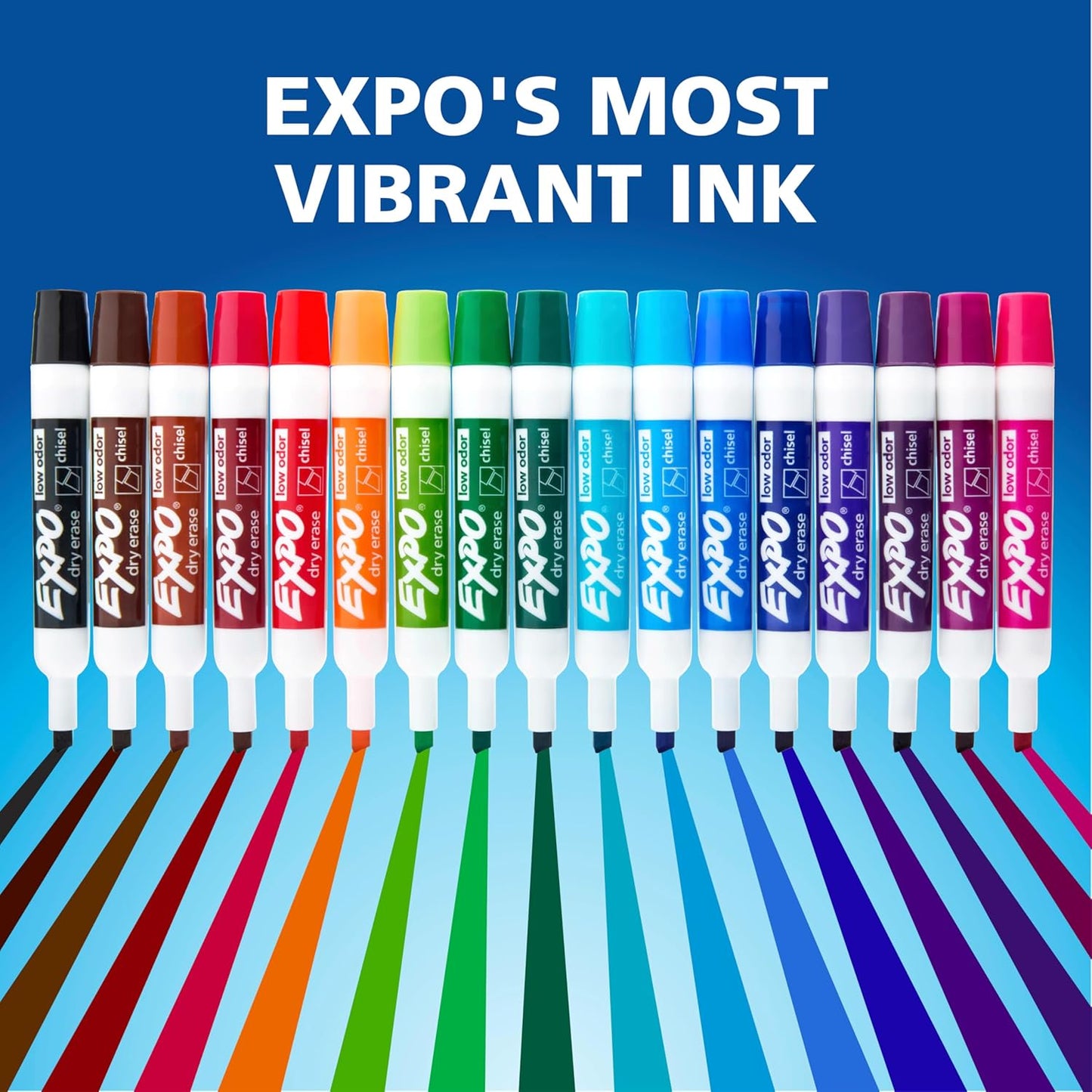 EXPO Dry Erase Markers Chisel Tip Black Low-Odor Perfect for Whiteboar