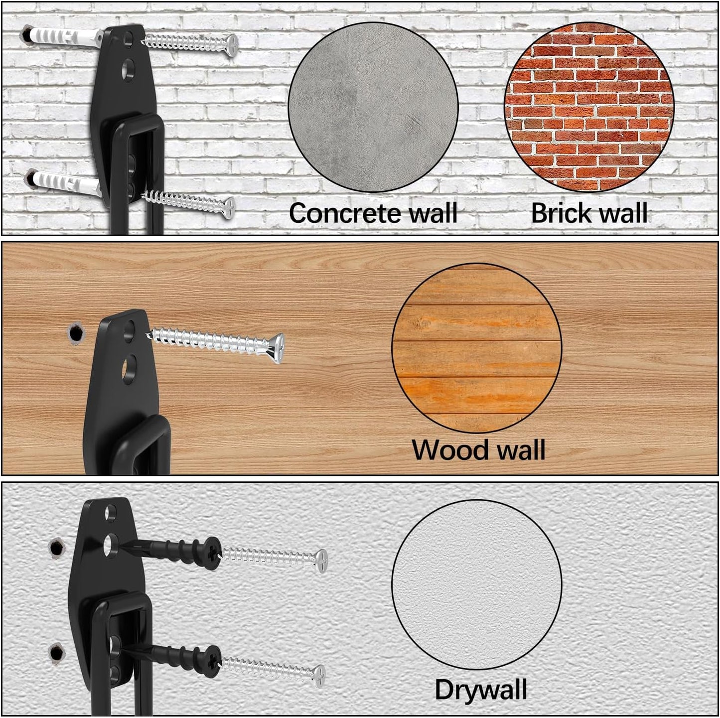 3-H Garage Wall Hooks 10 Pack, Garage Hooks Heavy Duty with Extra Welding Spots, Wall Storage Organizer for Hanging for Garden, Lawn, Yard (Red)
