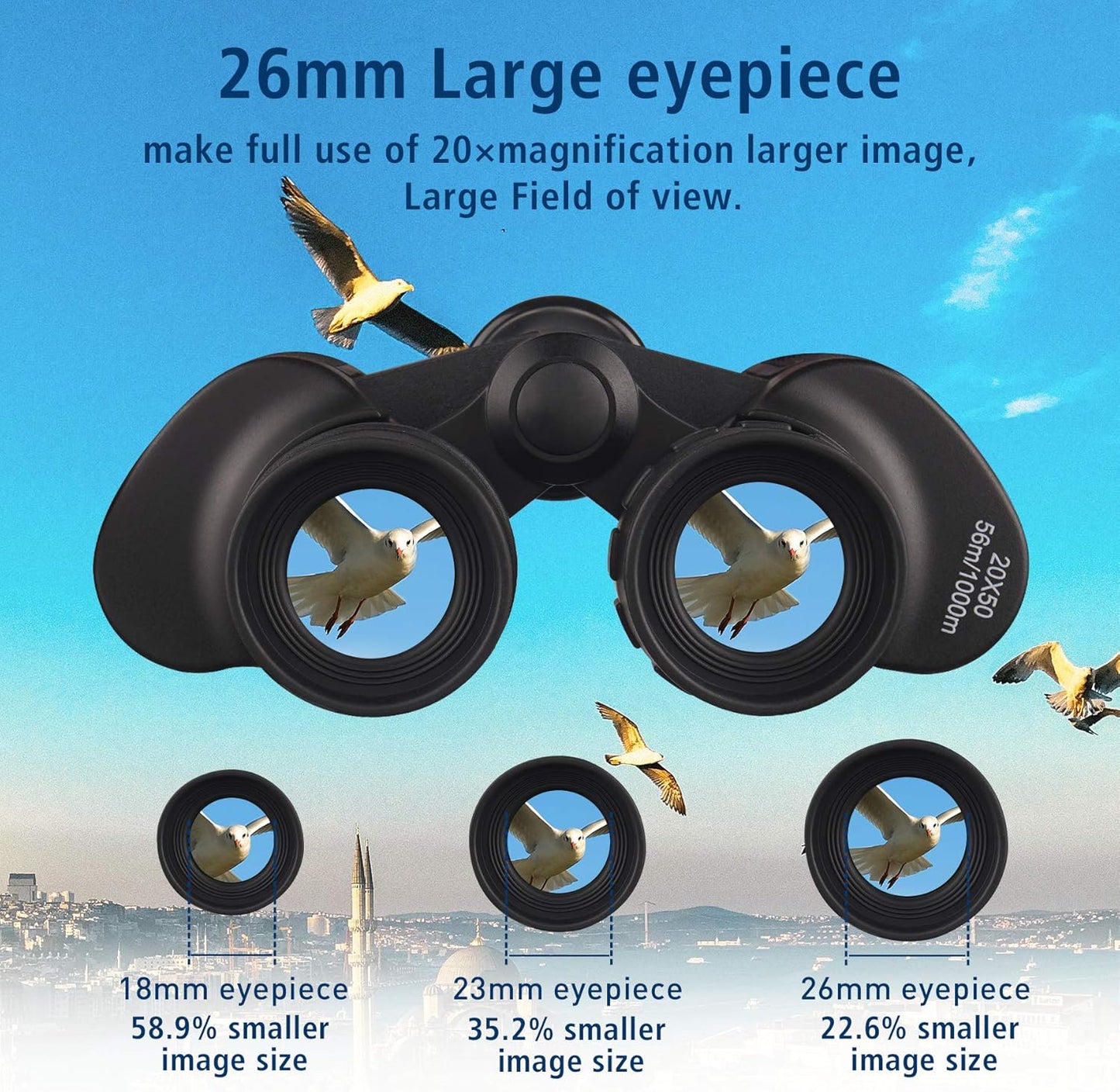 UncleHu 20x50 High Power Binoculars for Adults with Low Light Night Vi