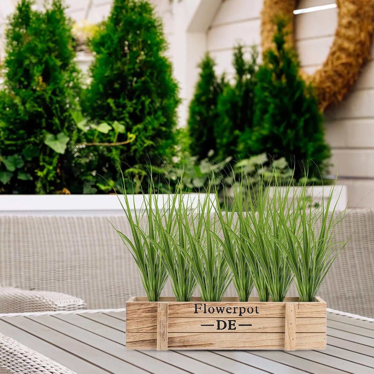 PRETYZOOM Artificial Grass 12 Pcs Faux Greenery Stems 8.66 Inch Lifelike Simulation Plant Decorations for Indoor Outdoor Home Garden Office Display