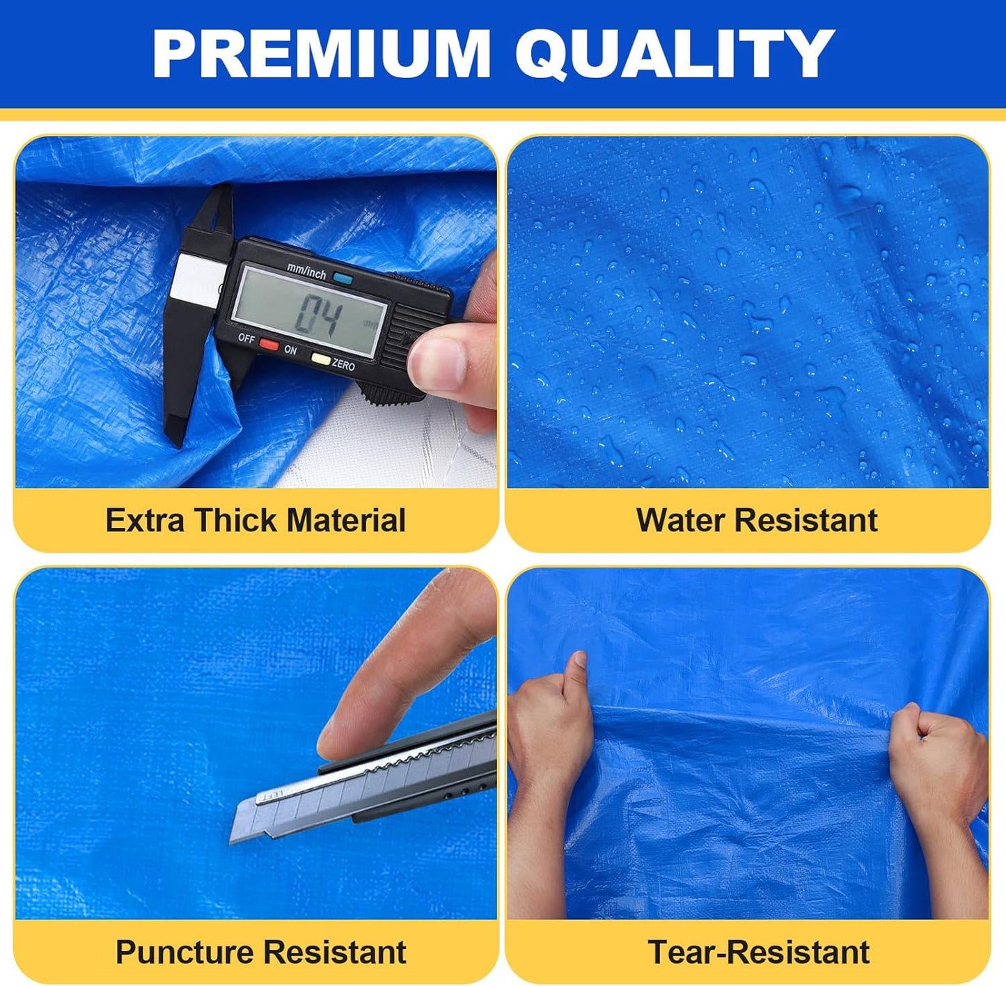 TICONN Mattress Bags for Moving, Heavy Duty King Mattress Cover Storage Bag with Full-Around Handle and Adjustable Buckles (Blue, King)
