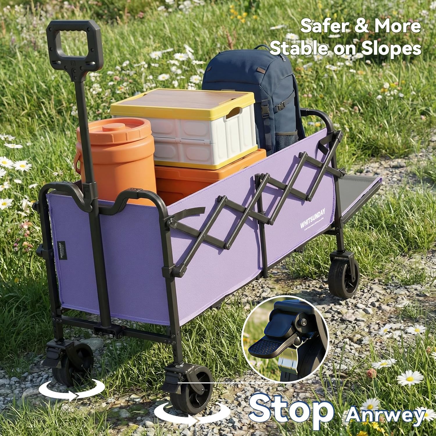Whitsunday 2 in 1 Collapsible Folding Wagon, Heavy Duty Utility Wagons