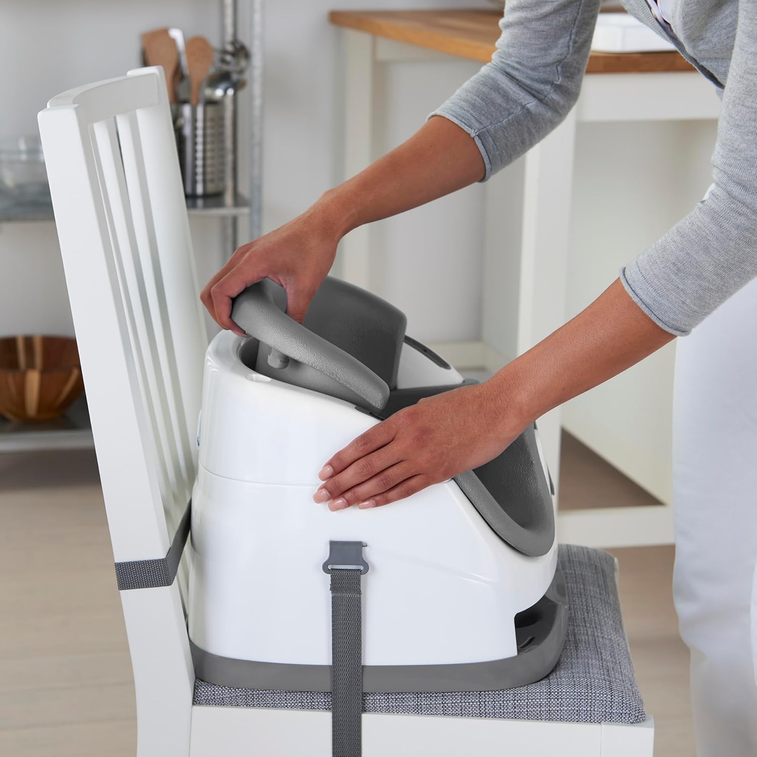 Ingenuity Baby Base 2-in-1 Booster Feeding and Floor Seat with Self-St