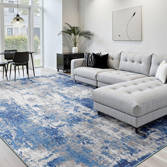Washable Area Rugs 5'x7' Non-Slip Modern Abstract Soft for Living Room