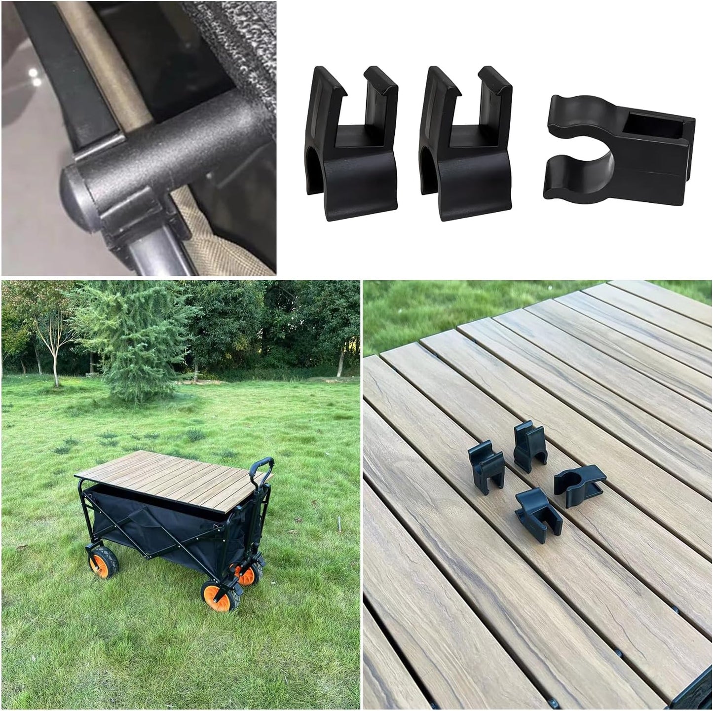 8 Pack Camping Wagon Table Top Attachment Buckle Snap-on Mount Pole Cl