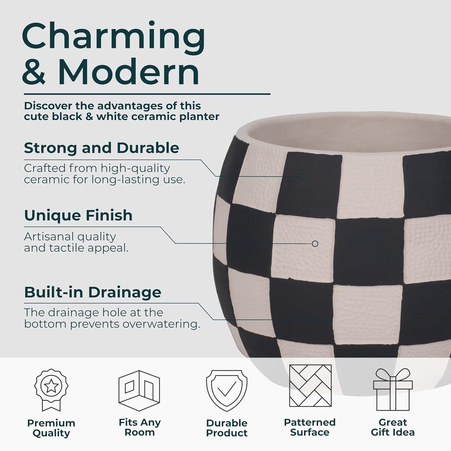 Cement Planter Pots – Planters for Indoor or Outdoor Decor, Patio or G