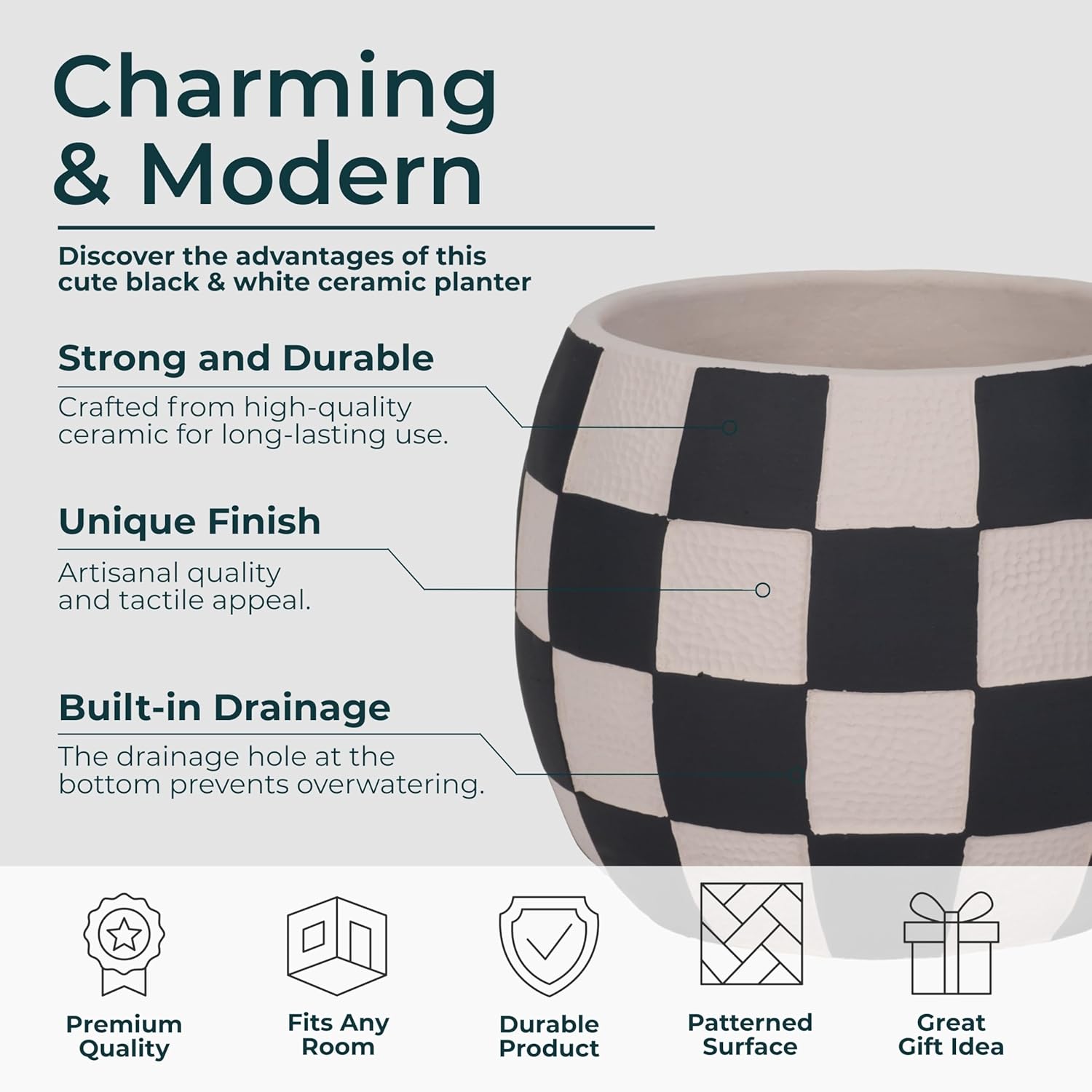 Cement Planter Pots – Planters for Indoor or Outdoor Decor, Patio or G