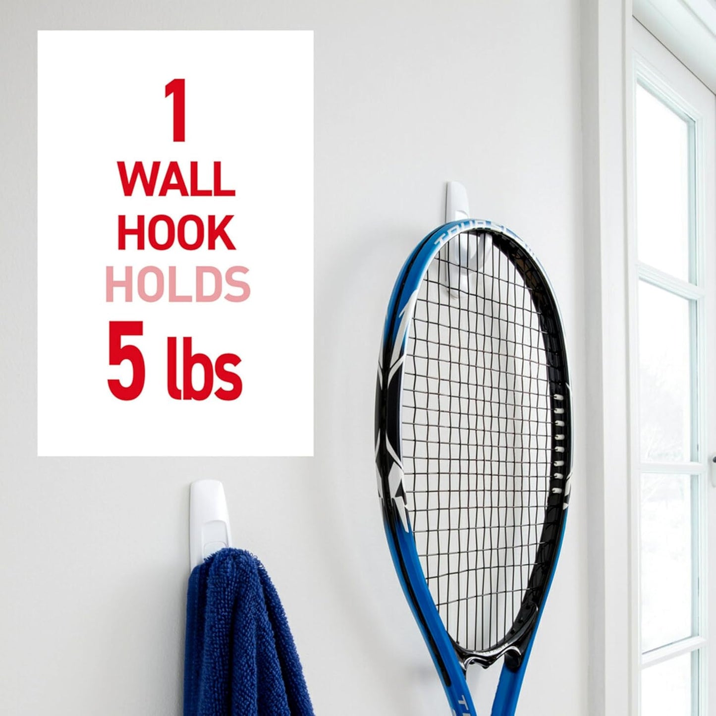 Command 5 lb Large Utility Hooks, 14 Hooks and 16 Strips, Damage-Free Hanging Wall Hook with Adhesive Strips, No Tools Required, Great for Home Kitchen Office Organization