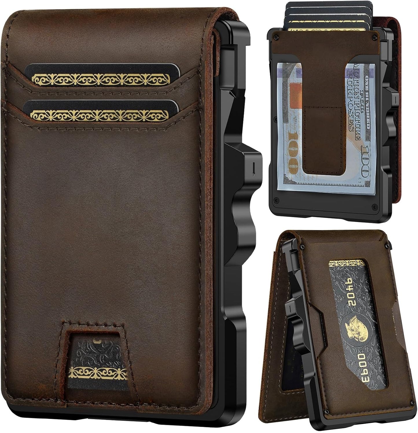 furid Genuine Leather Wallet for Men: Slim RFID Minimalist Wallets wit