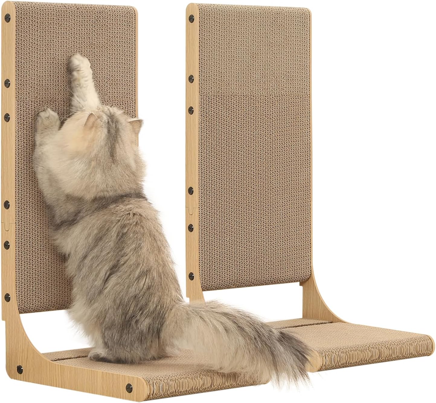 Zakkart 2-Pack Cat Scratching Board, 25.6'' Tall Cardboard L Shape Ver