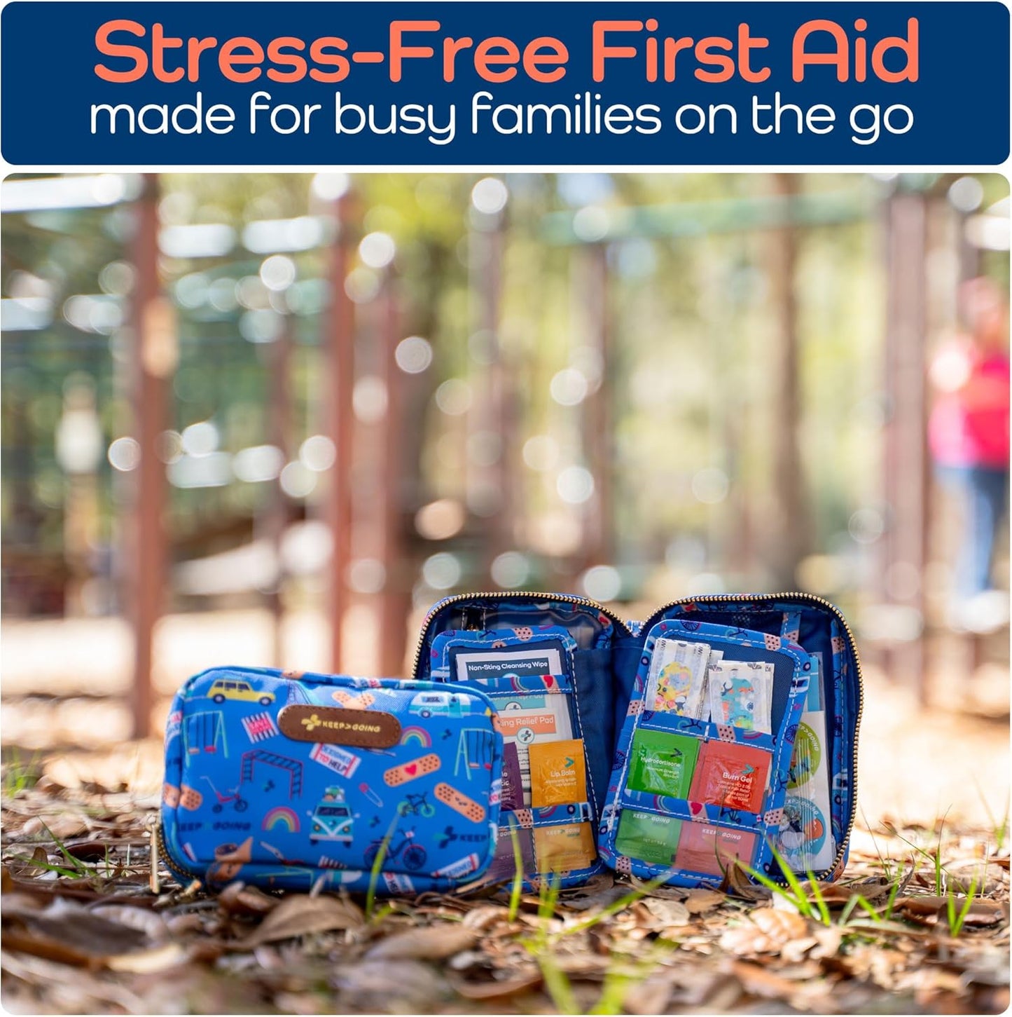 KeepGoing Travel First Aid Kit for Kids – 130 Pc. for Car, Home, Purse