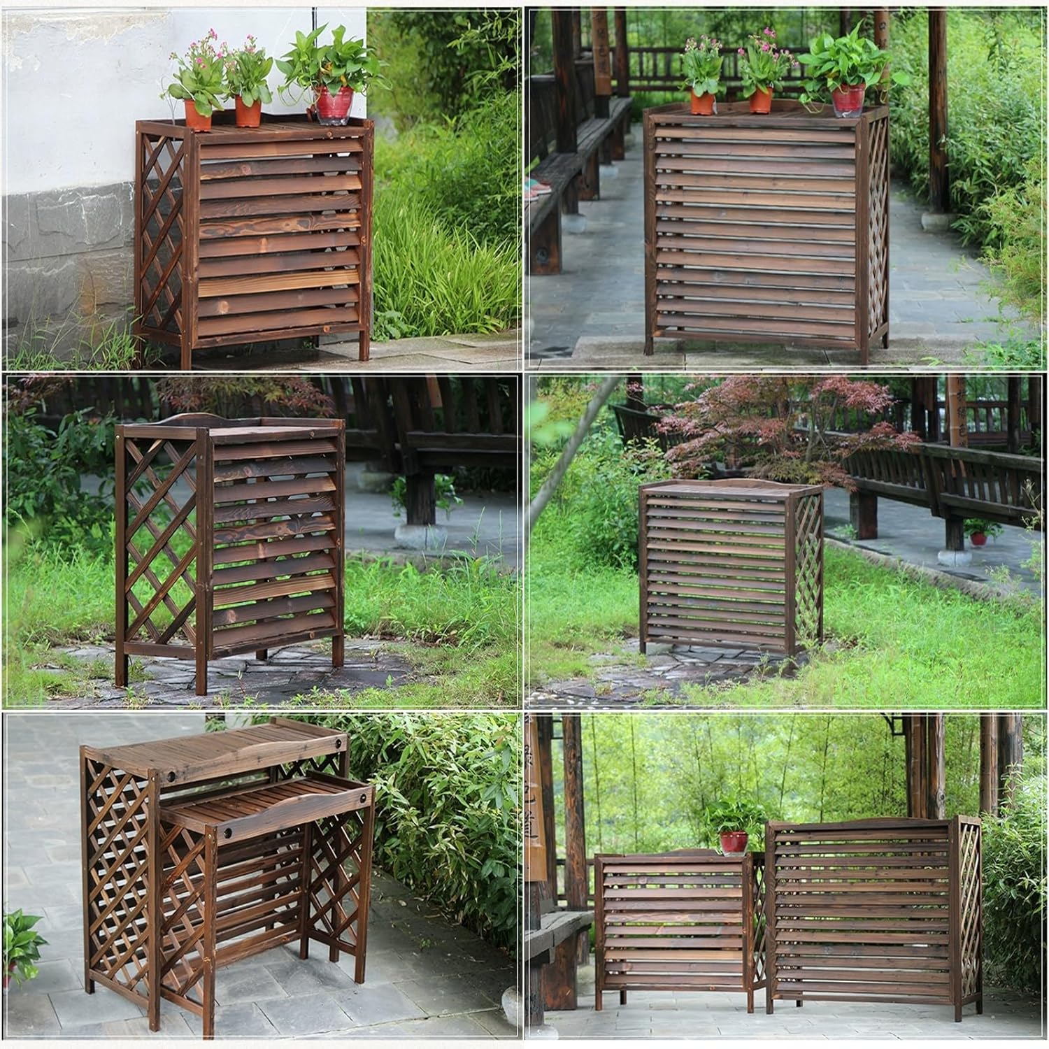 Air Conditioner Flower Stand,Freestanding Louvered Space Divider,Air C