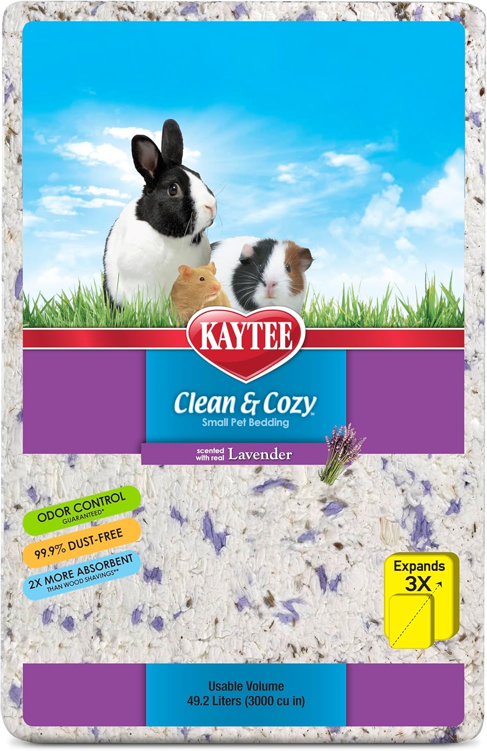 Kaytee Clean & Cozy Lavender Paper Bedding For Pet Guinea Pigs, Rabbit