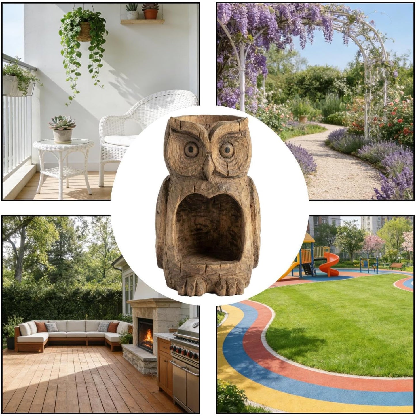 Owl Shaped Bird Feeder,Resin Owl Statue Bird Feeder - Outside Sparrow Feeding Station | for Outdoor Garden Backyard Patio Yard Porch