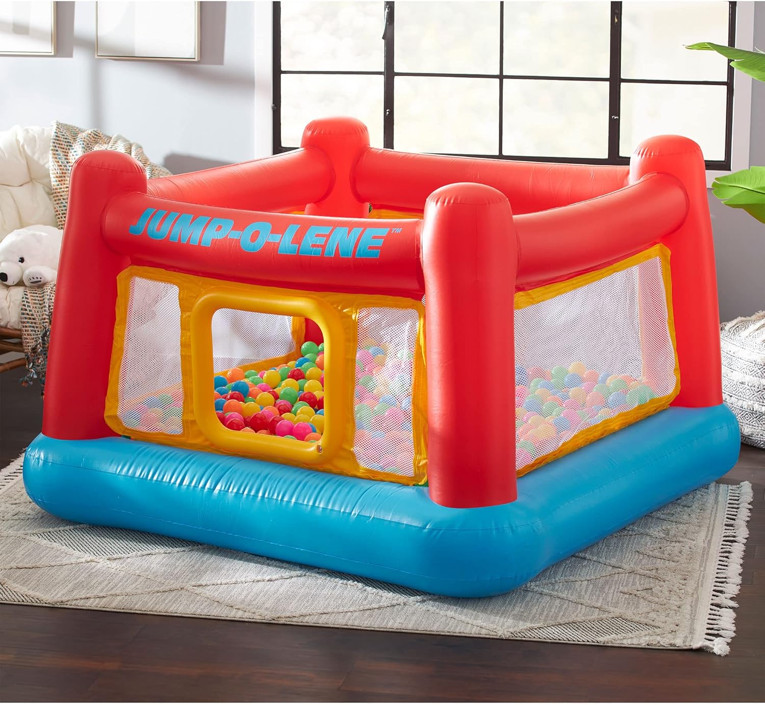 Intex Inflatable Jump-O-Lene Trampoline Bounce House with Crawl-Thru D