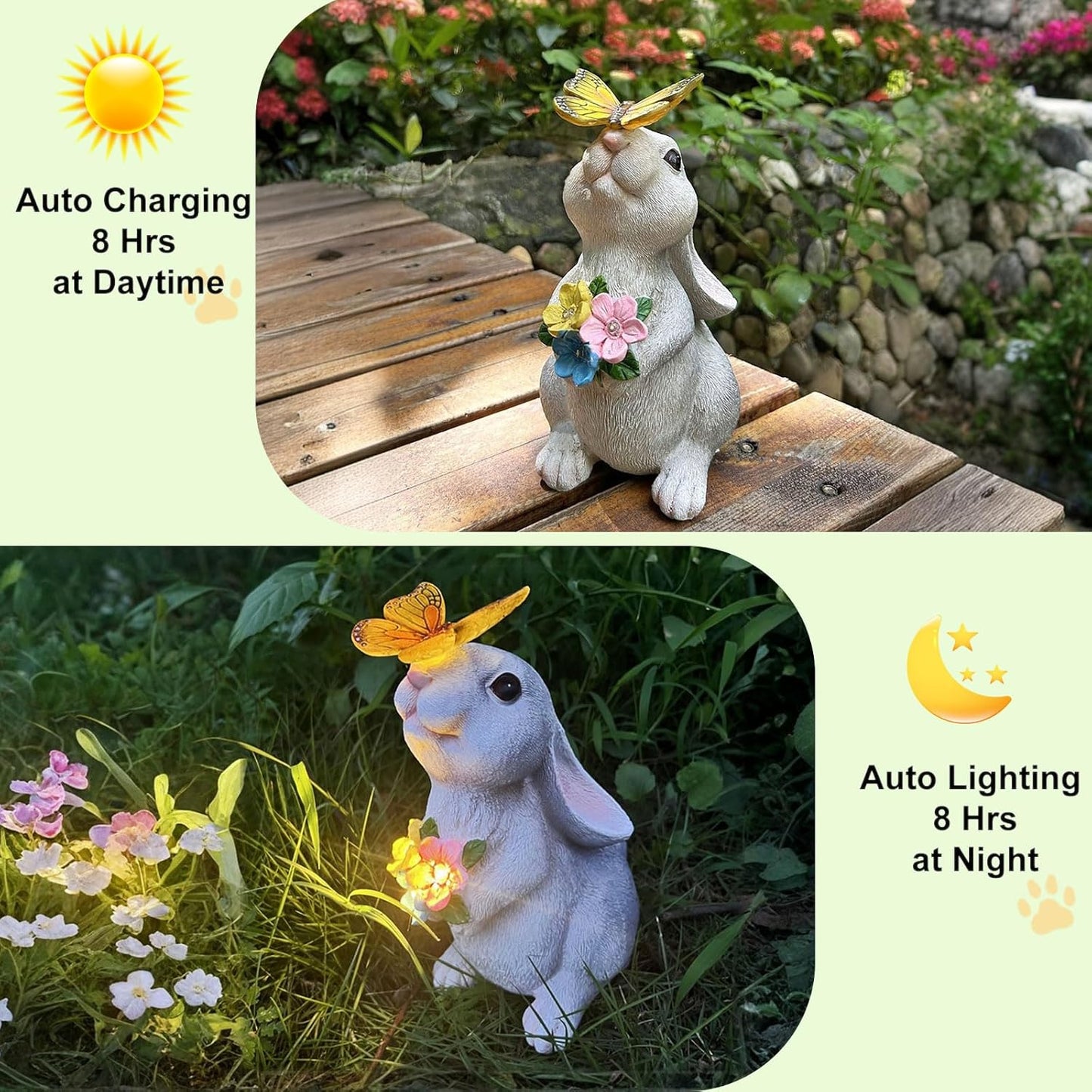 YODY Solar Garden Statues Outdoor Decor- Yard Decorations for Patio, B