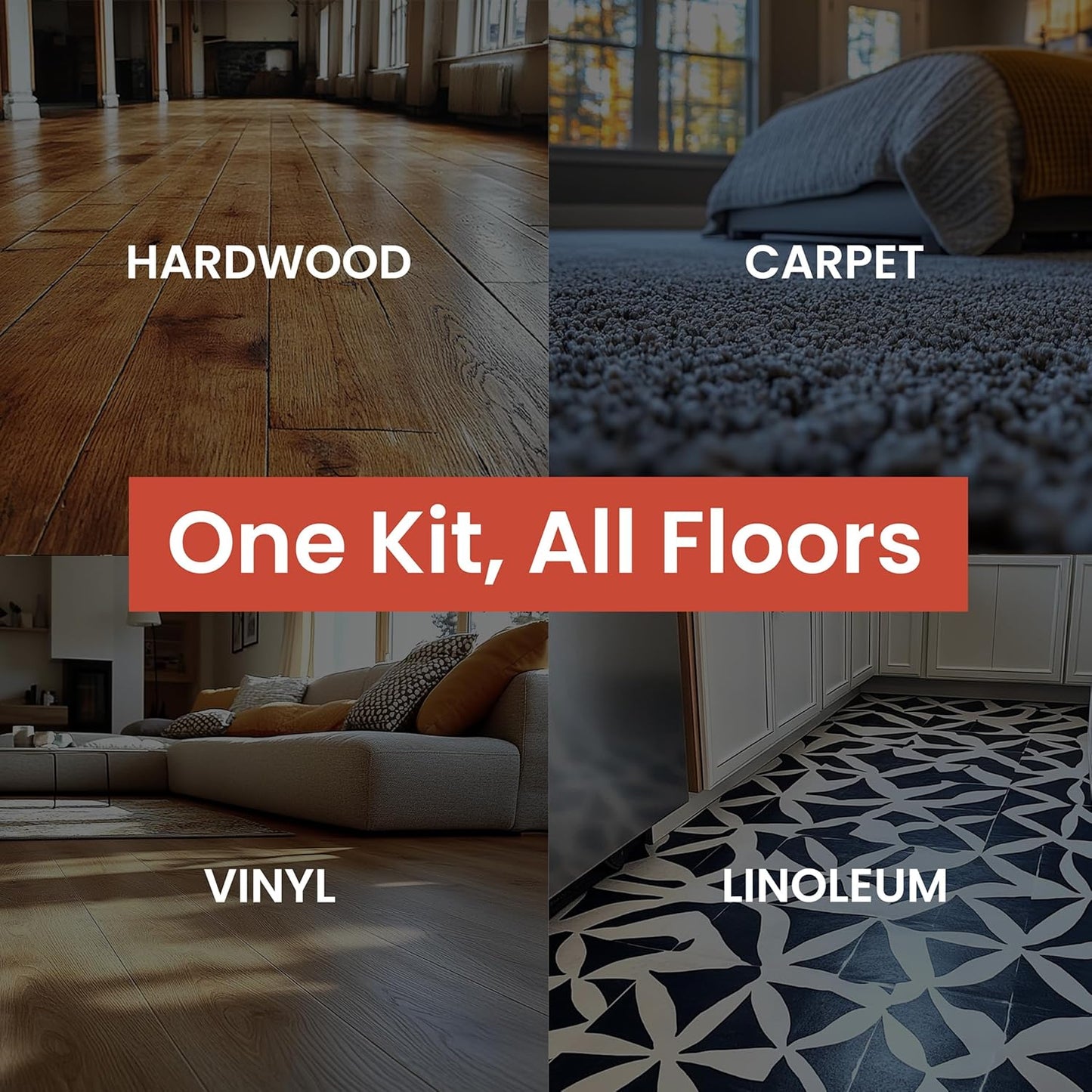 Squeaky Floor Repair Kit for Hardwood, Carpet, Vinyl & Linoleum – Complete Floor Squeak Repair Kit Includes Joist Finder Drill Bits, Tripod Fixture and 50 Counter-snap Screws