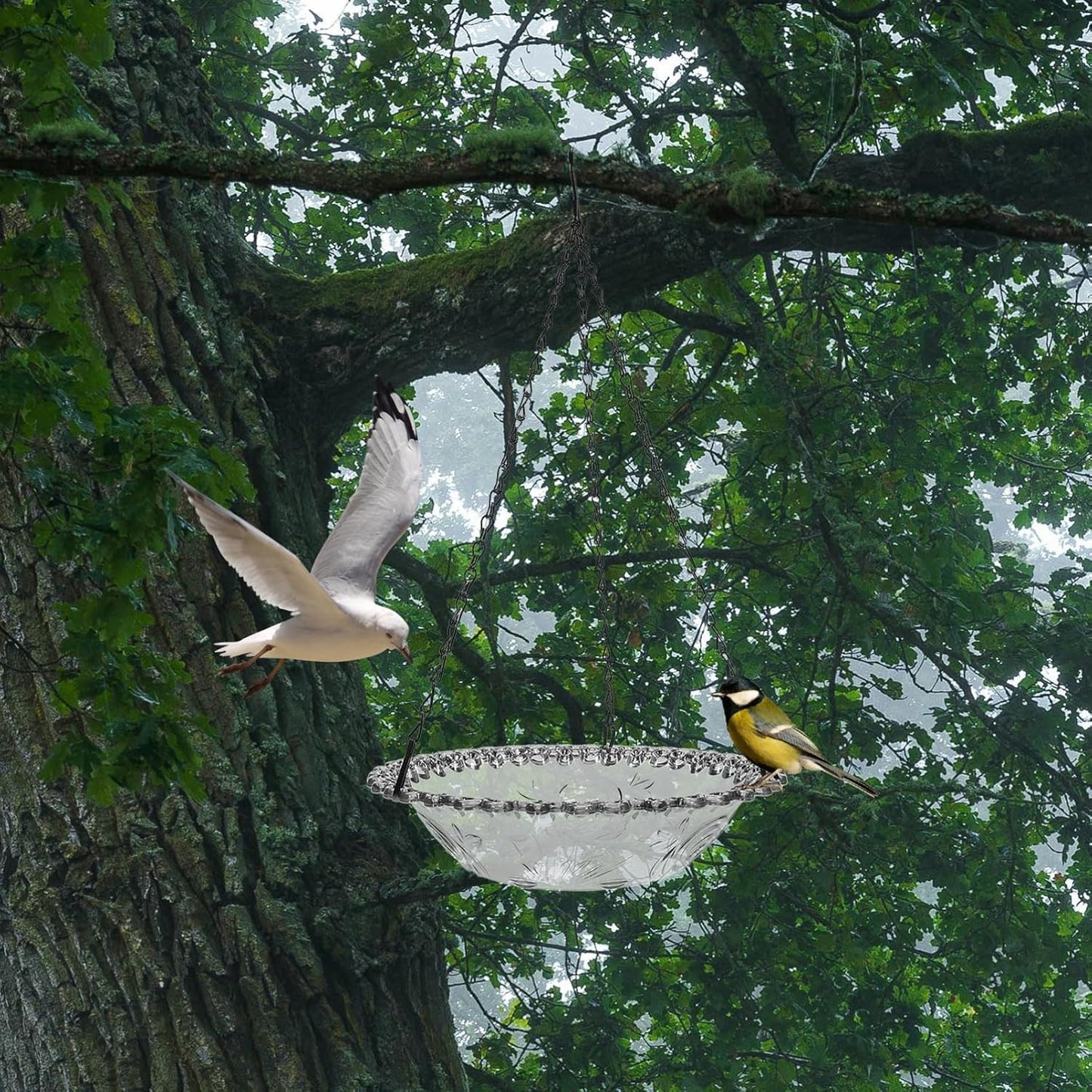 Milisten Hanging Bird Bath Metal Bird Feeder Bath Bowl Feeder Tray Wild Dish for Garden Backyard Patio and Yard
