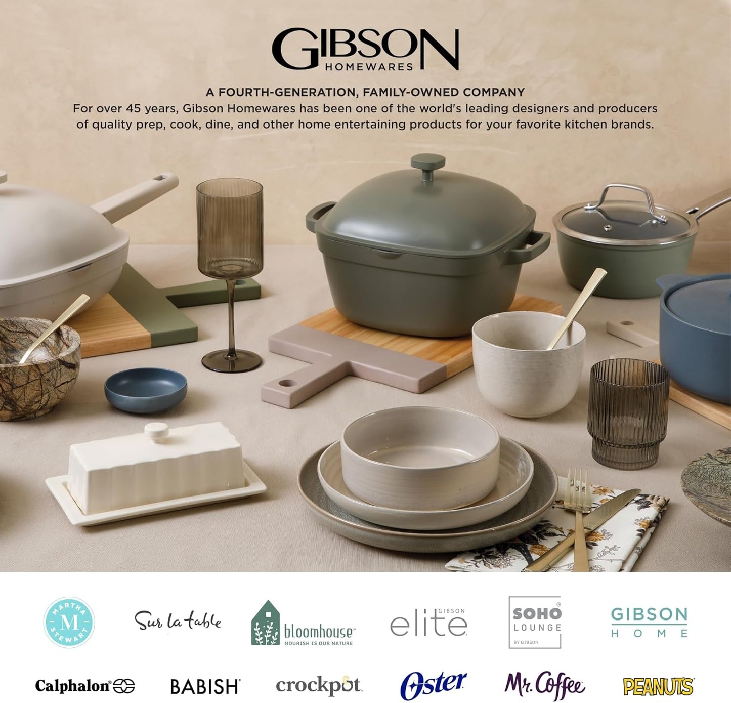 Gibson Elite Soho Lounge Square 16-Piece Dinnerware Set, Service for 4