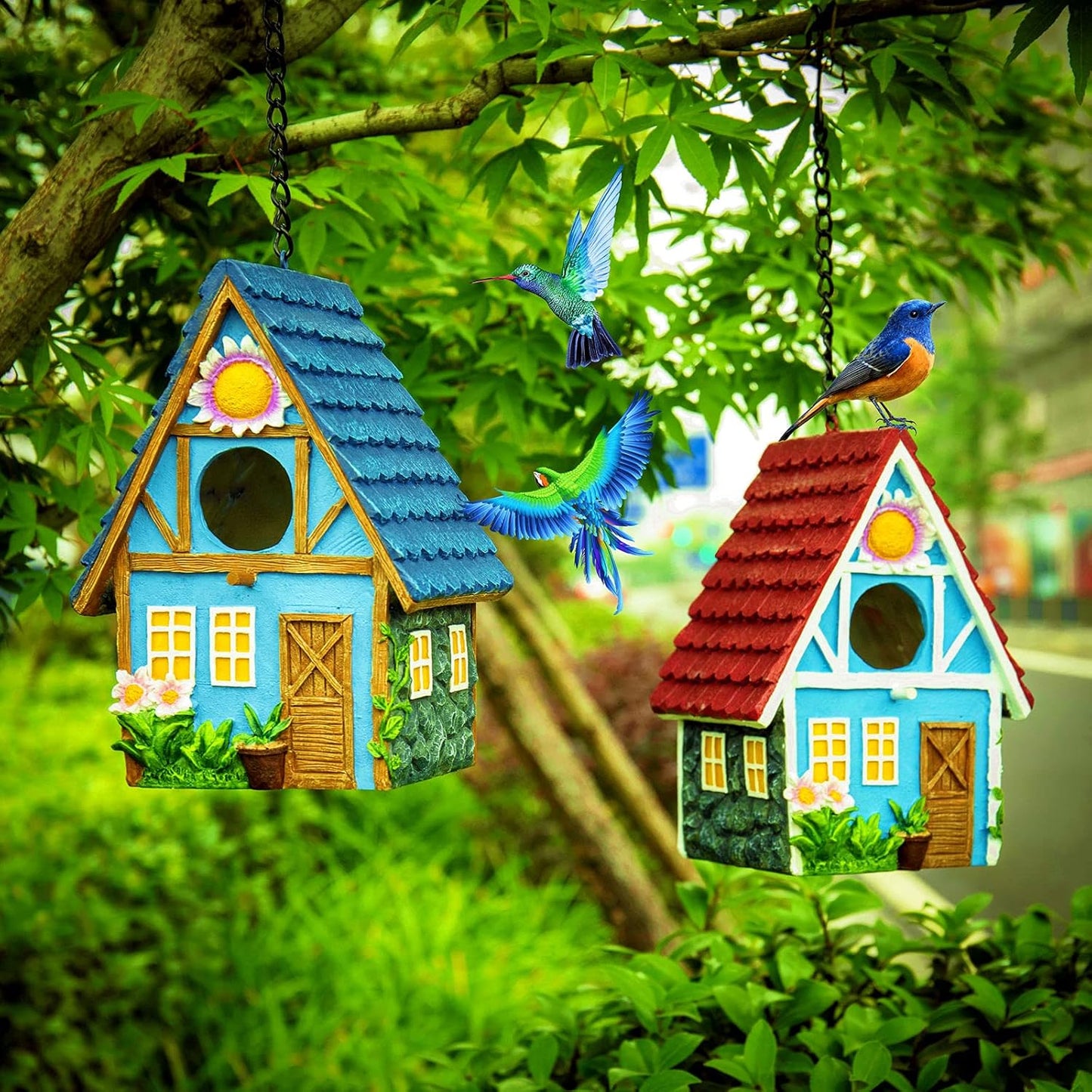 Garden Bird House for Outside Clearance Hanging Outdoors Country Cute 