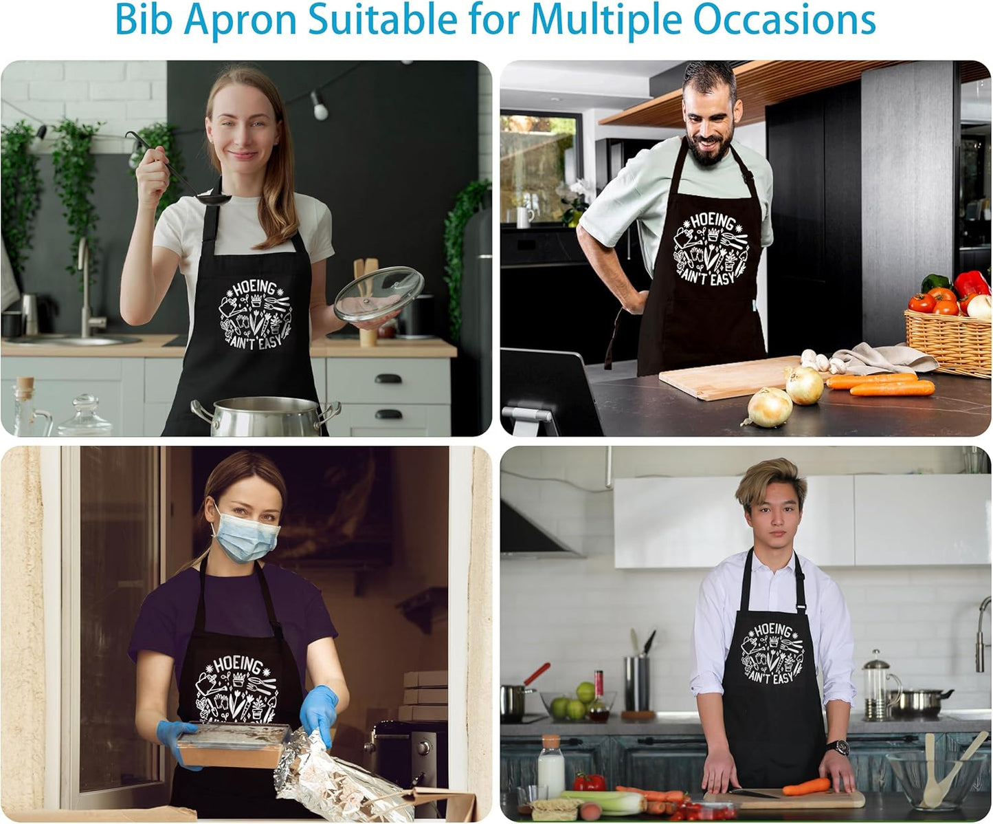 Plant Lover Gifts, Easily Distracted by Plants Gardening Apron for Women with Pockets, Plant Lady Mom Gifts