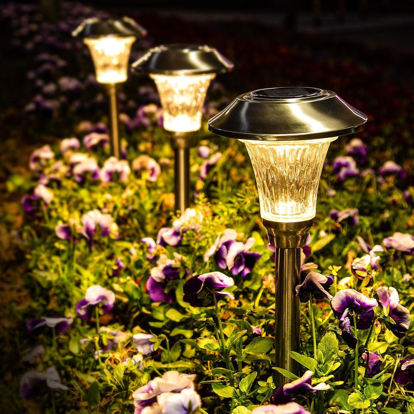 GIGALUMI Solar Pathway Lights, 8 Pack Solar Light Outdoor Waterproof, 