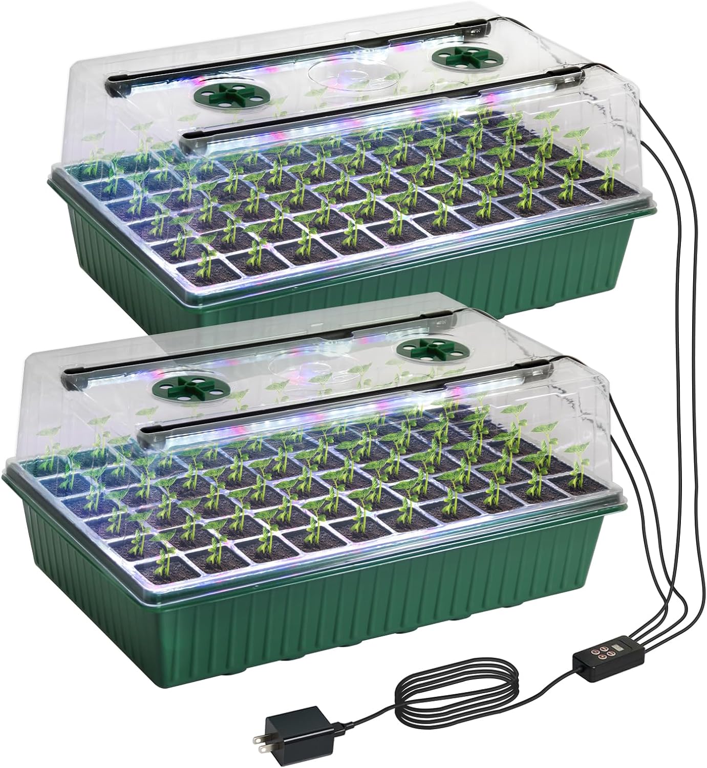 TONYFUL Seed Starter Tray with Grow Light, 120-Cell Seed Starter Kit w